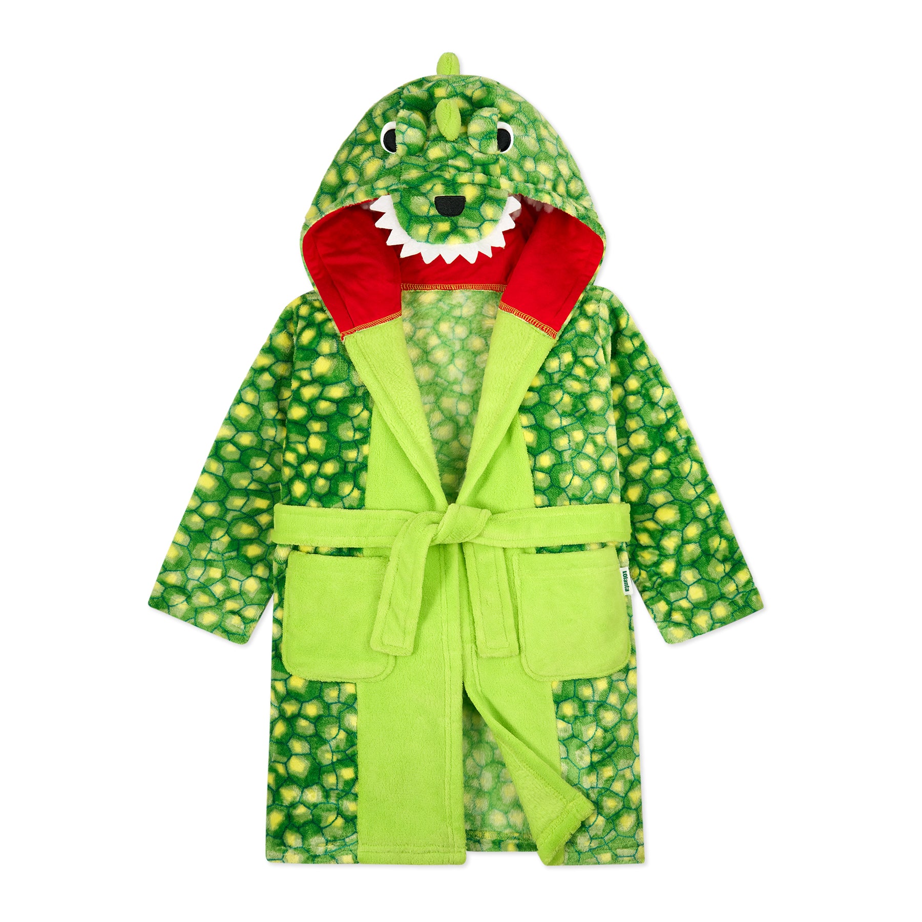 Boys Hooded Robes Fleece Dinosaur Bathrobe