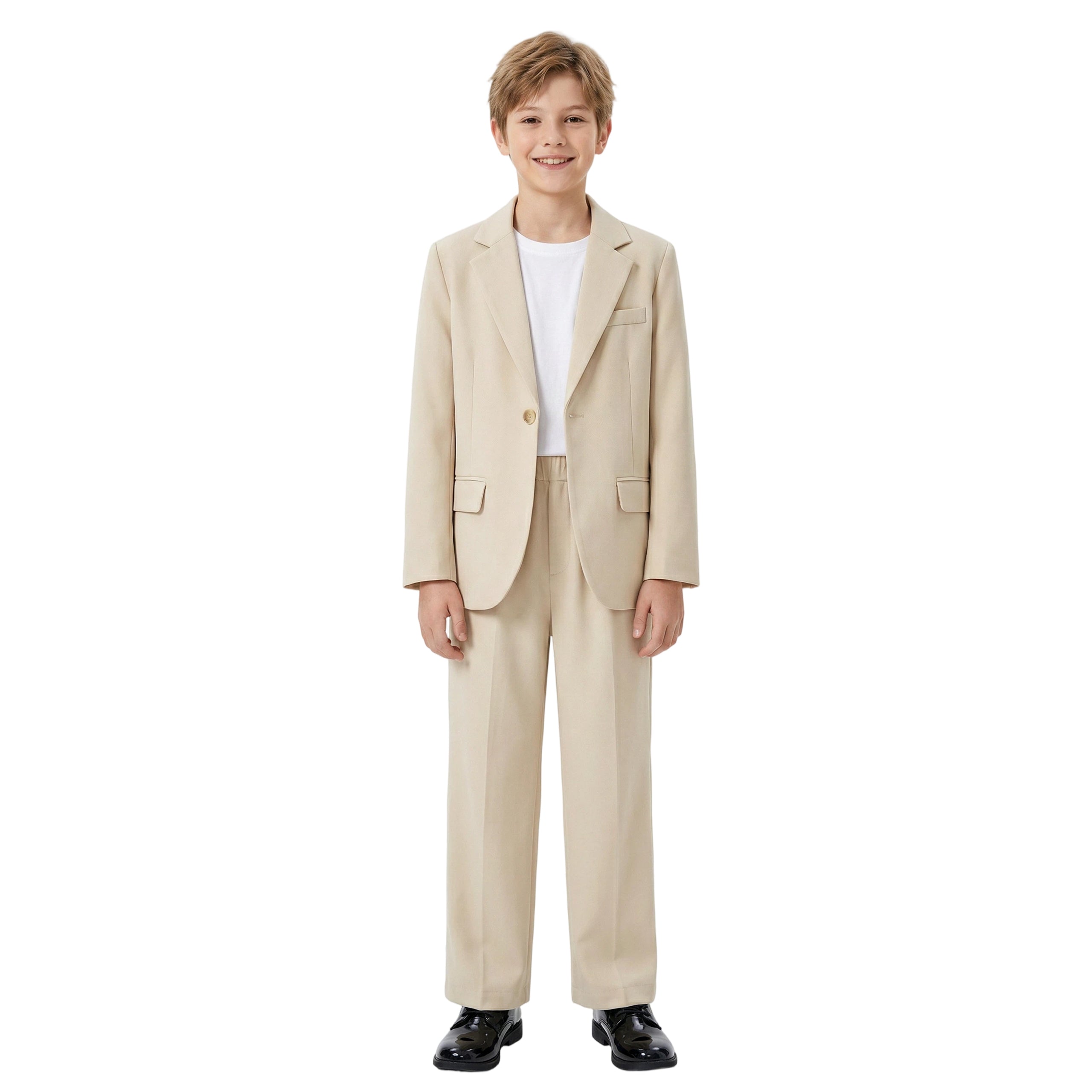 Boys Casual Suits Wedding Outfits 2 Piece Gentleman Blazer and Pants Set