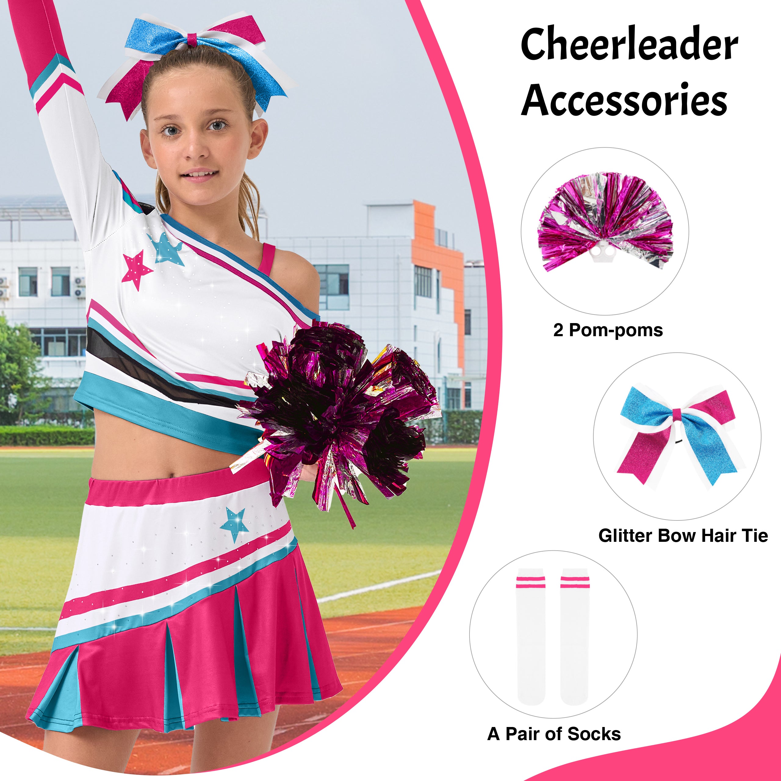 Girls Cold-Shoulder Cheerleader Costume