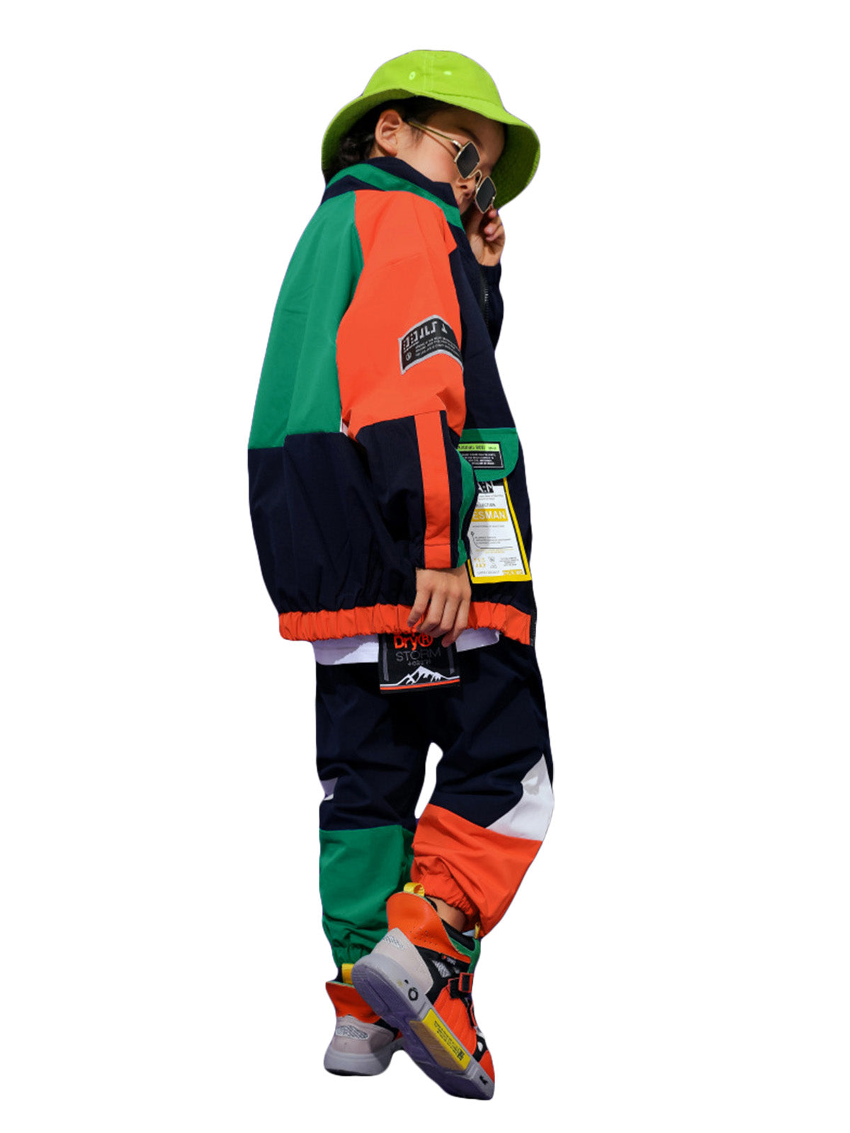 Unisex Kids 80s Tracksuit Hip Hop Dance Outfit