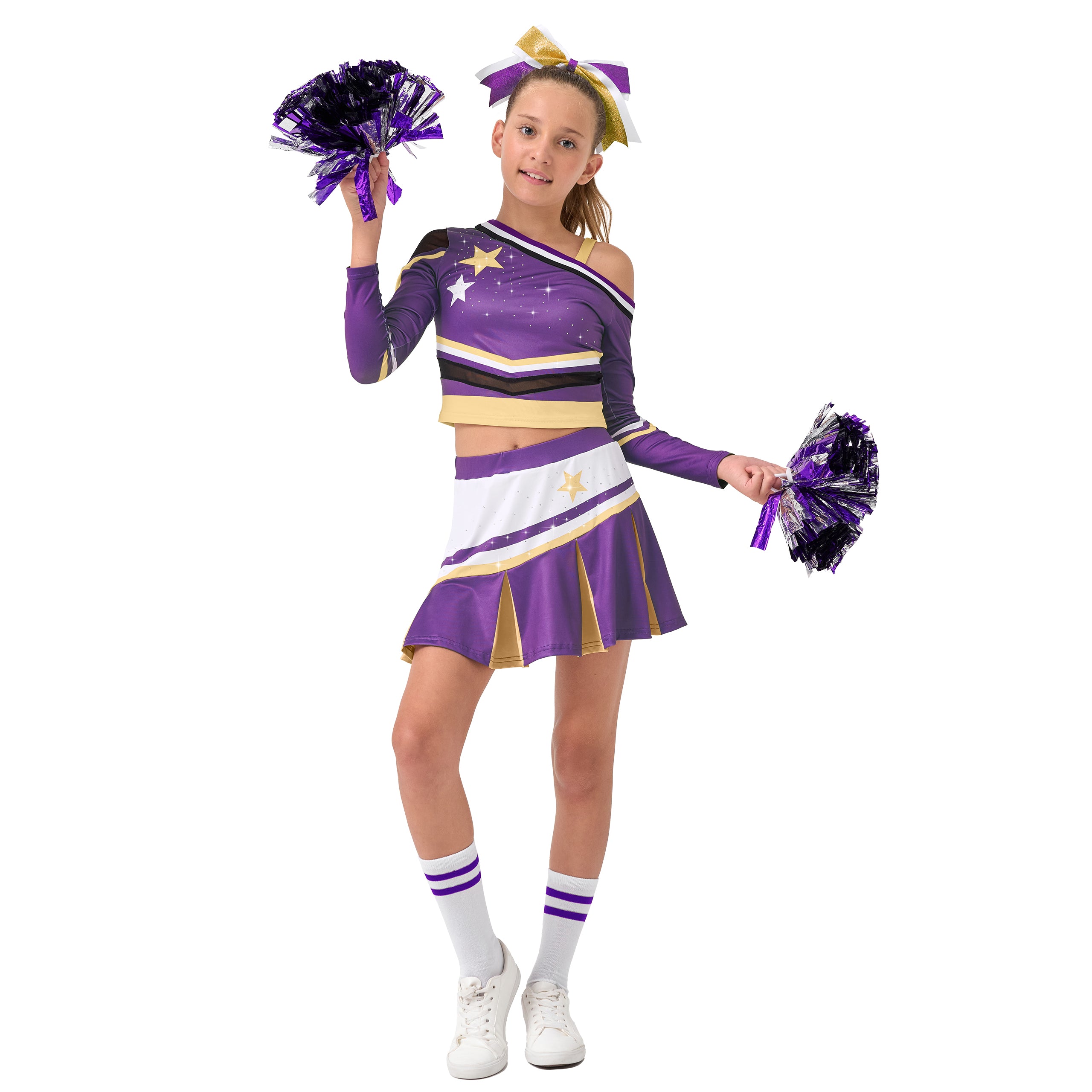 Girls Cold-Shoulder Cheerleader Costume