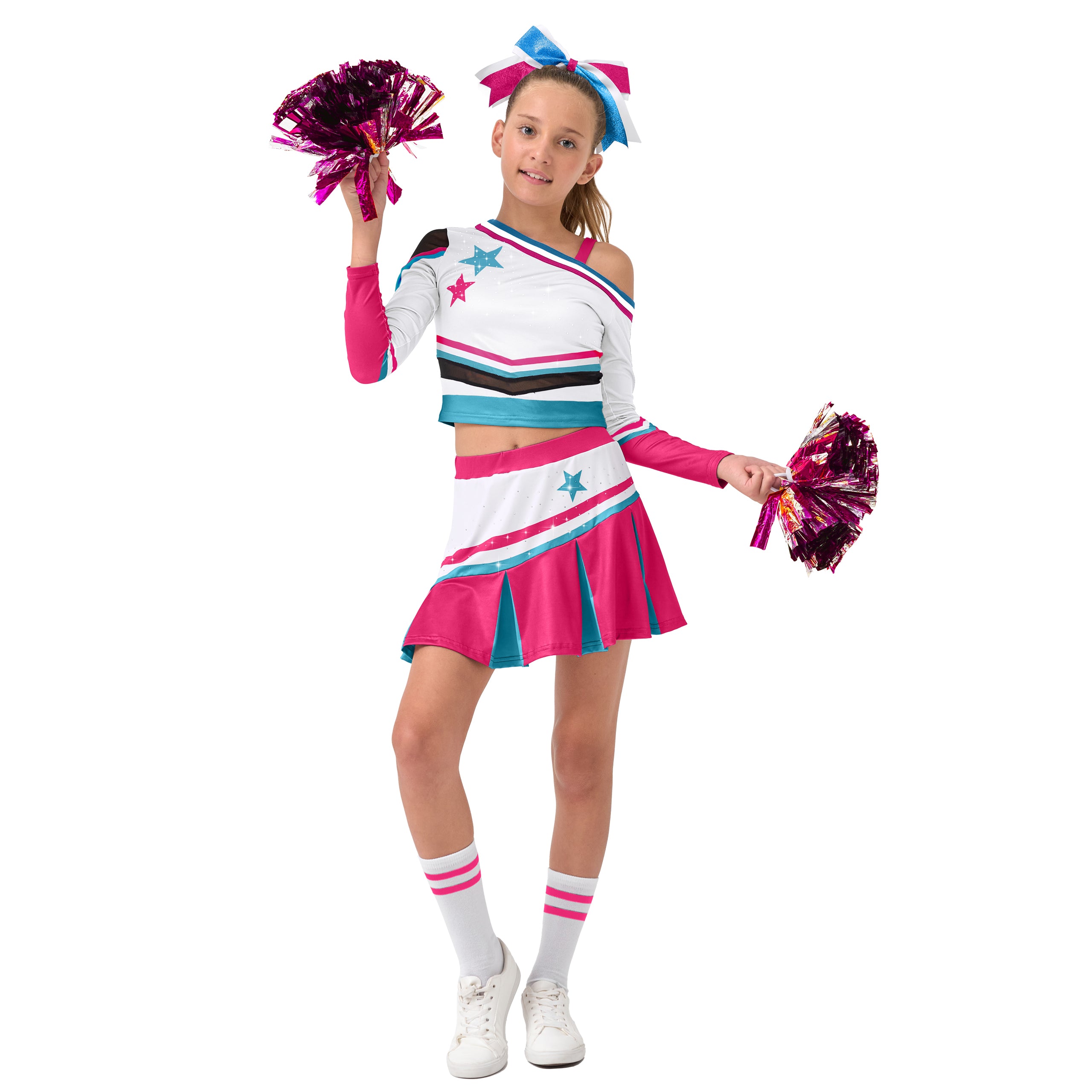 Girls Cold-Shoulder Cheerleader Costume