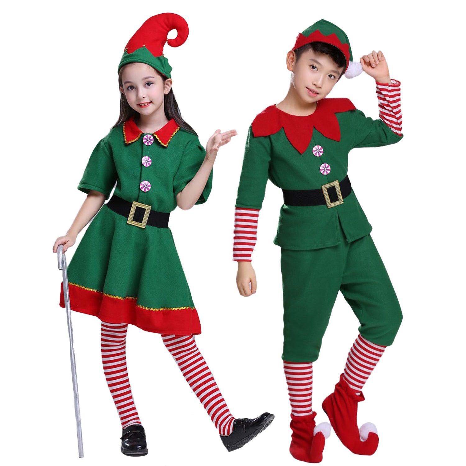 Halloween Unisex Kids Costumes Christmas Elf Show Cosplay Costumes