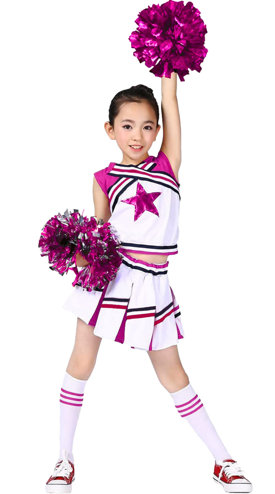 [VIP]Girl's Cheering Squad Costume Match Pom Poms  Socks