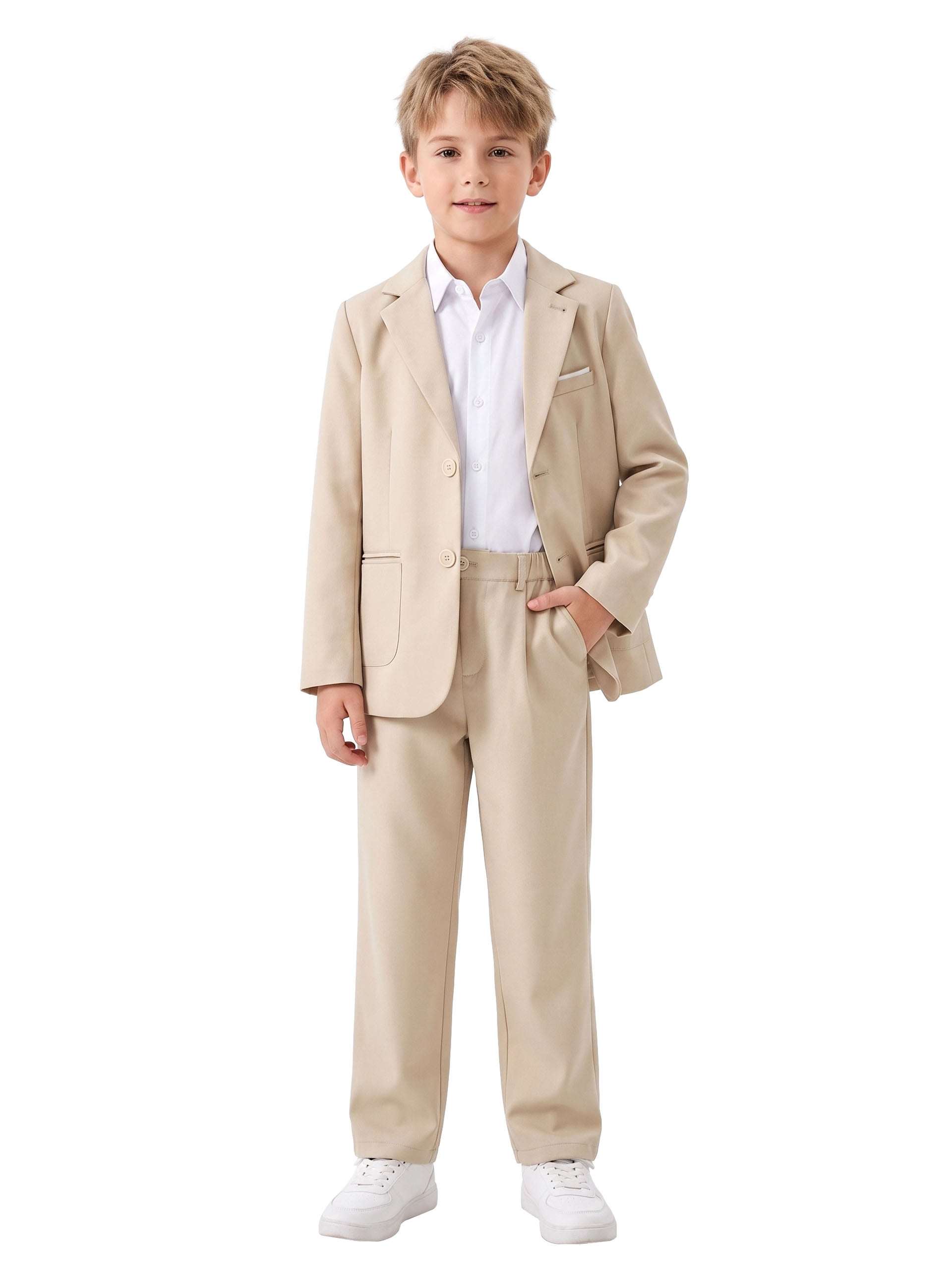 Boys Linen Suit Slim Fit Kids Lightweight Suit