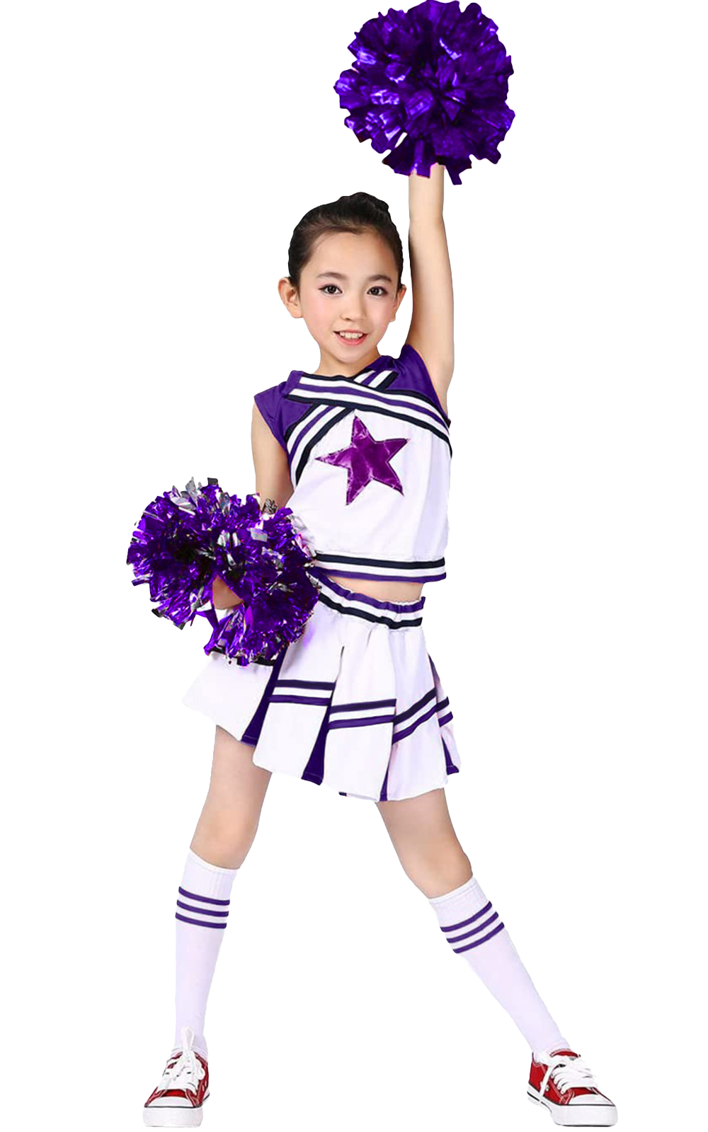 [VIP]Girl's Cheering Squad Costume Match Pom Poms  Socks