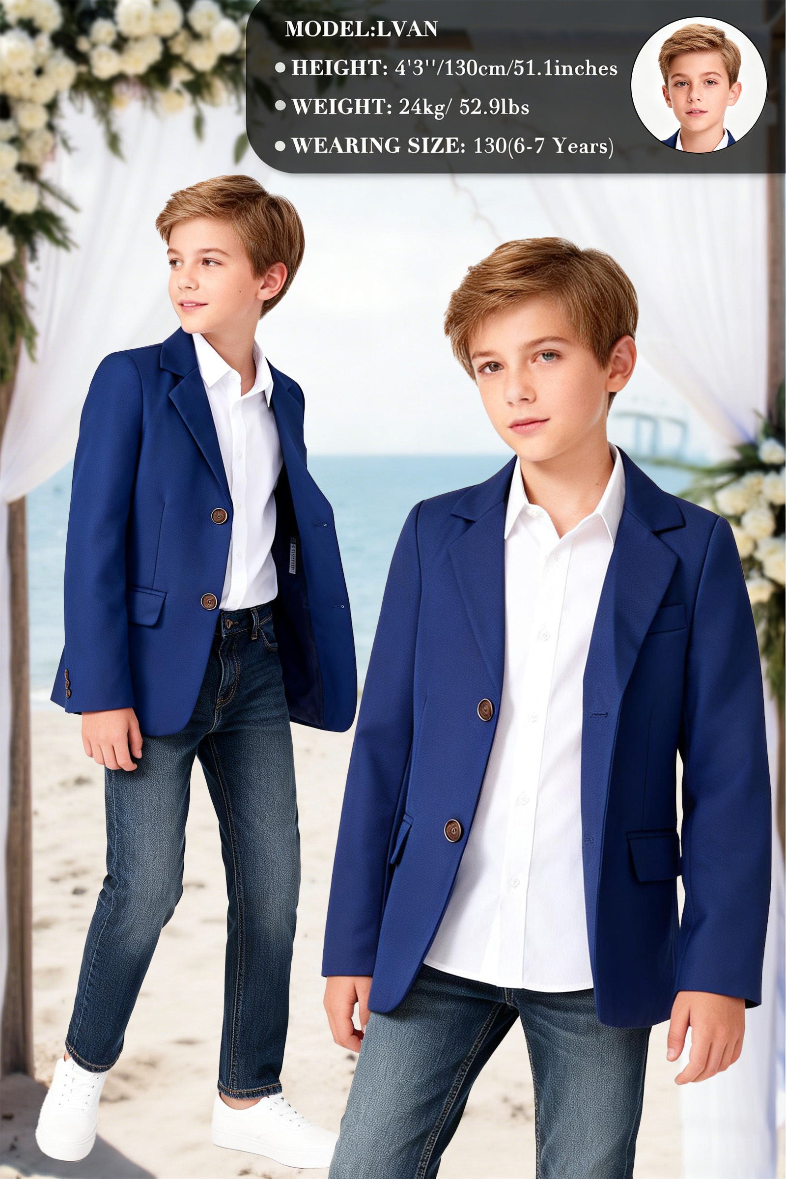 Boys Blazer Kids Suit Jacket Sport Coat