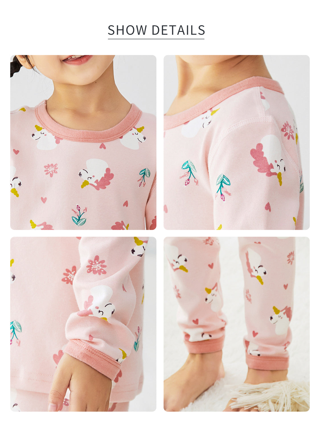 Girl's Long Sleeve Cotton Pajamas Sets