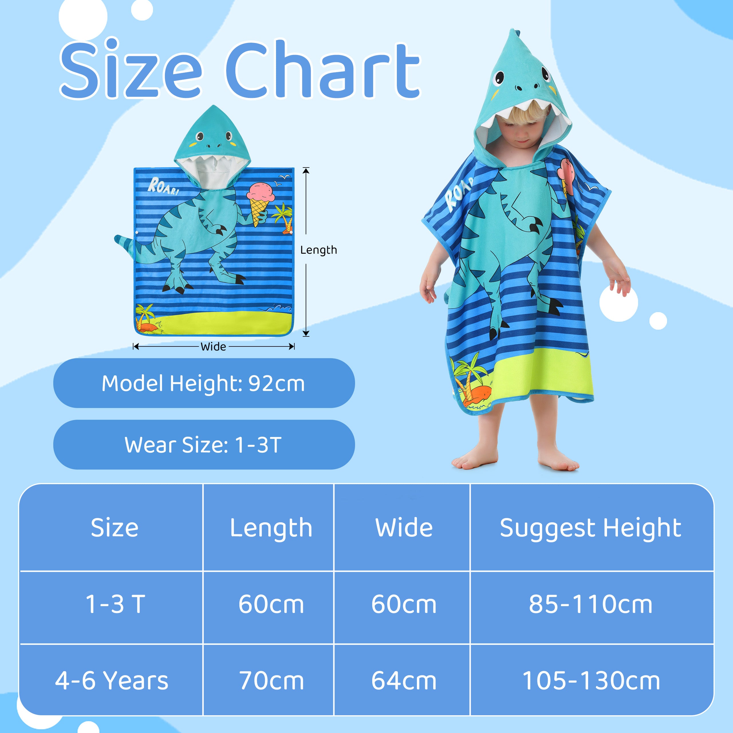 Boys Girls Hooded Bath Towel