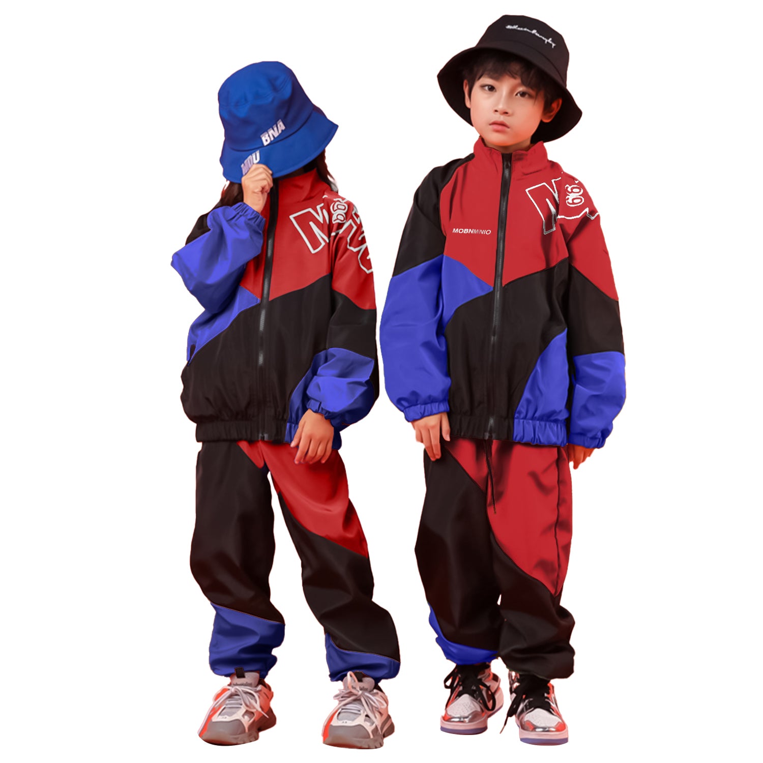 Unisex Kid's Jacket Track Pants Hip Pop Streetwear Jogger Set