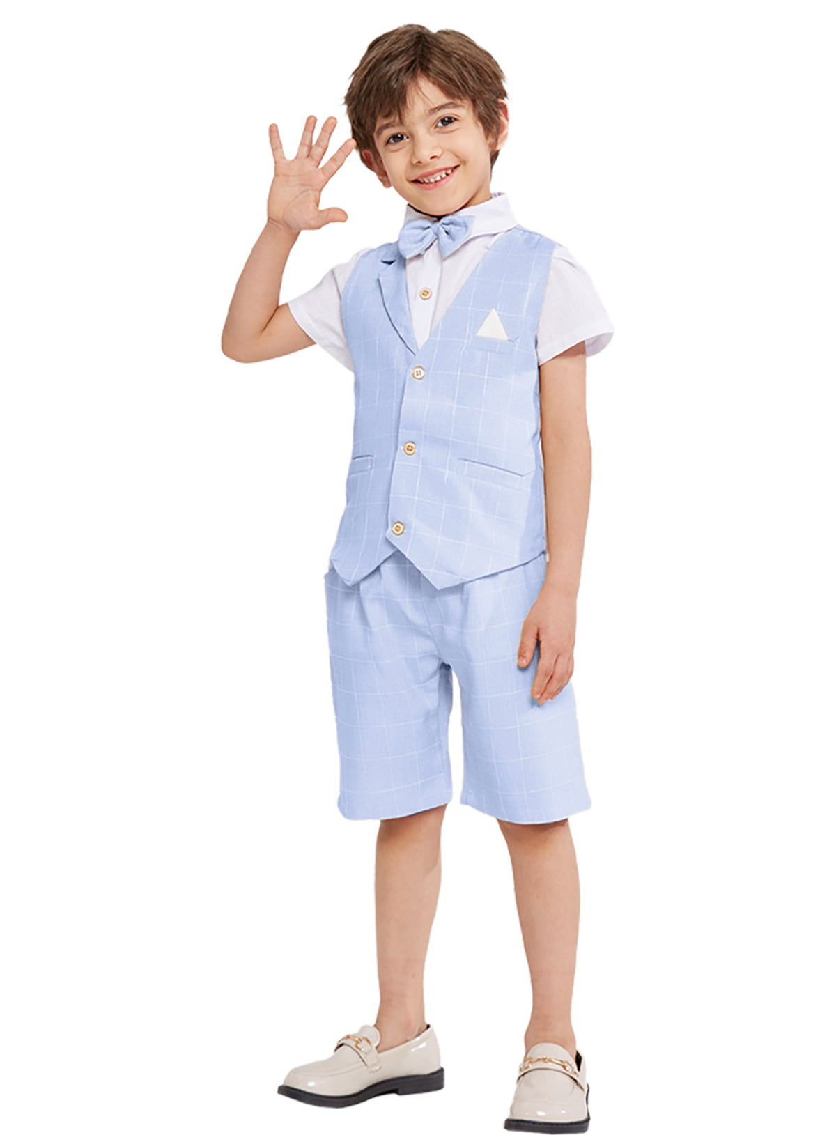 Boy Vest Short Sleeve Summer Formal Business Suit