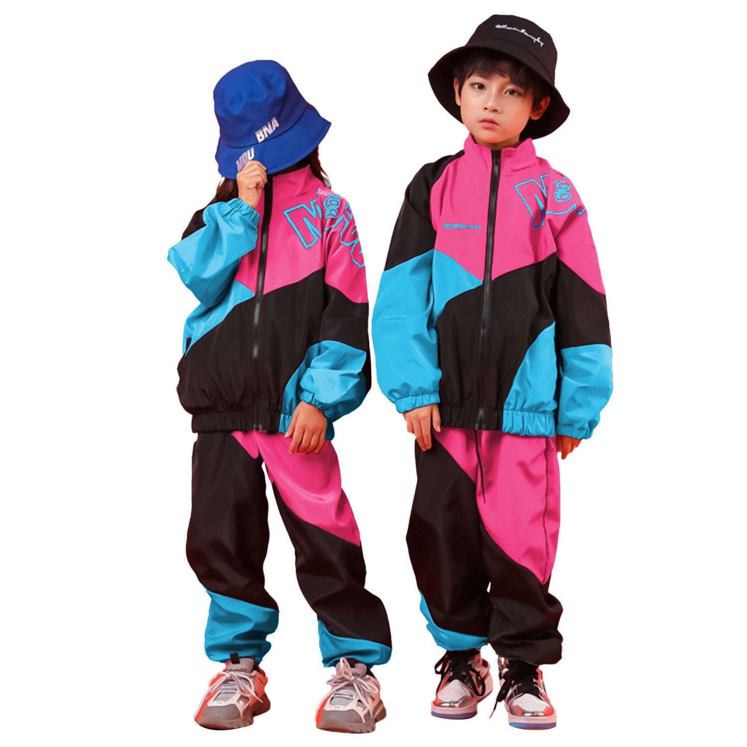 [VIP] Chaqueta unisex para niños, pantalones cargo, ropa deportiva, escenario, moda, baile 