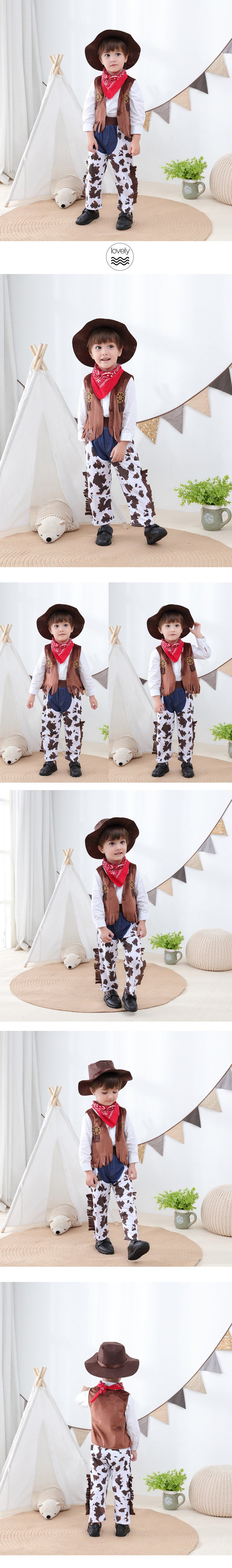 LOLANTA Kids Halloween Cowboy Masquerade Costume Set Cosplay Outfits