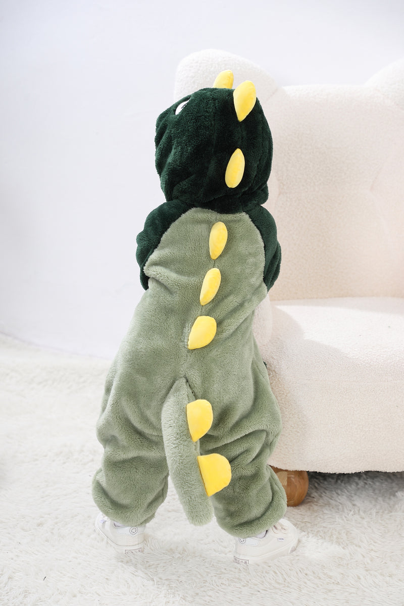 Unisex Baby Dinosaur Costume Fleece Hooded Animal Onesie