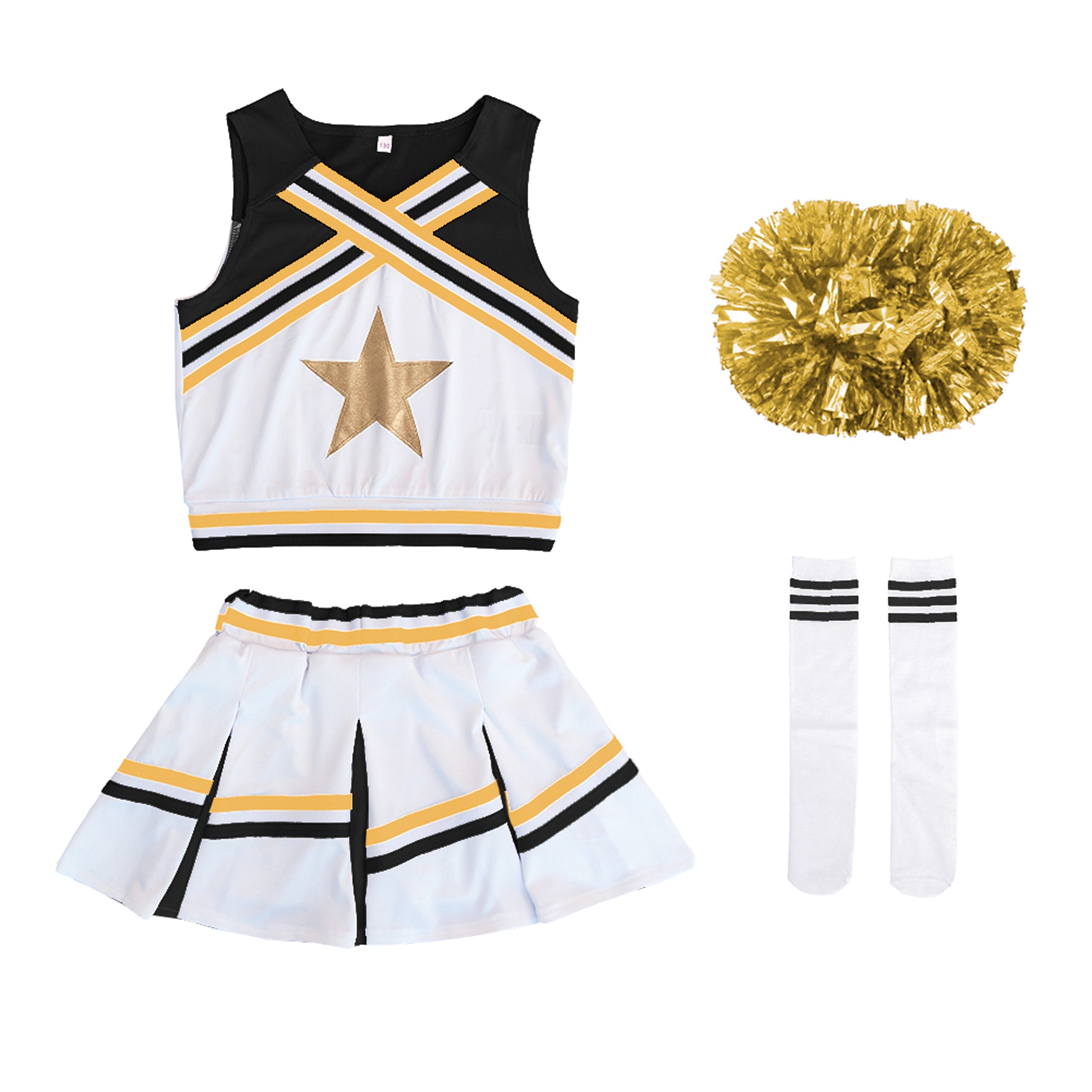 [VIP]Girl's Cheering Squad Costume Match Pom Poms  Socks