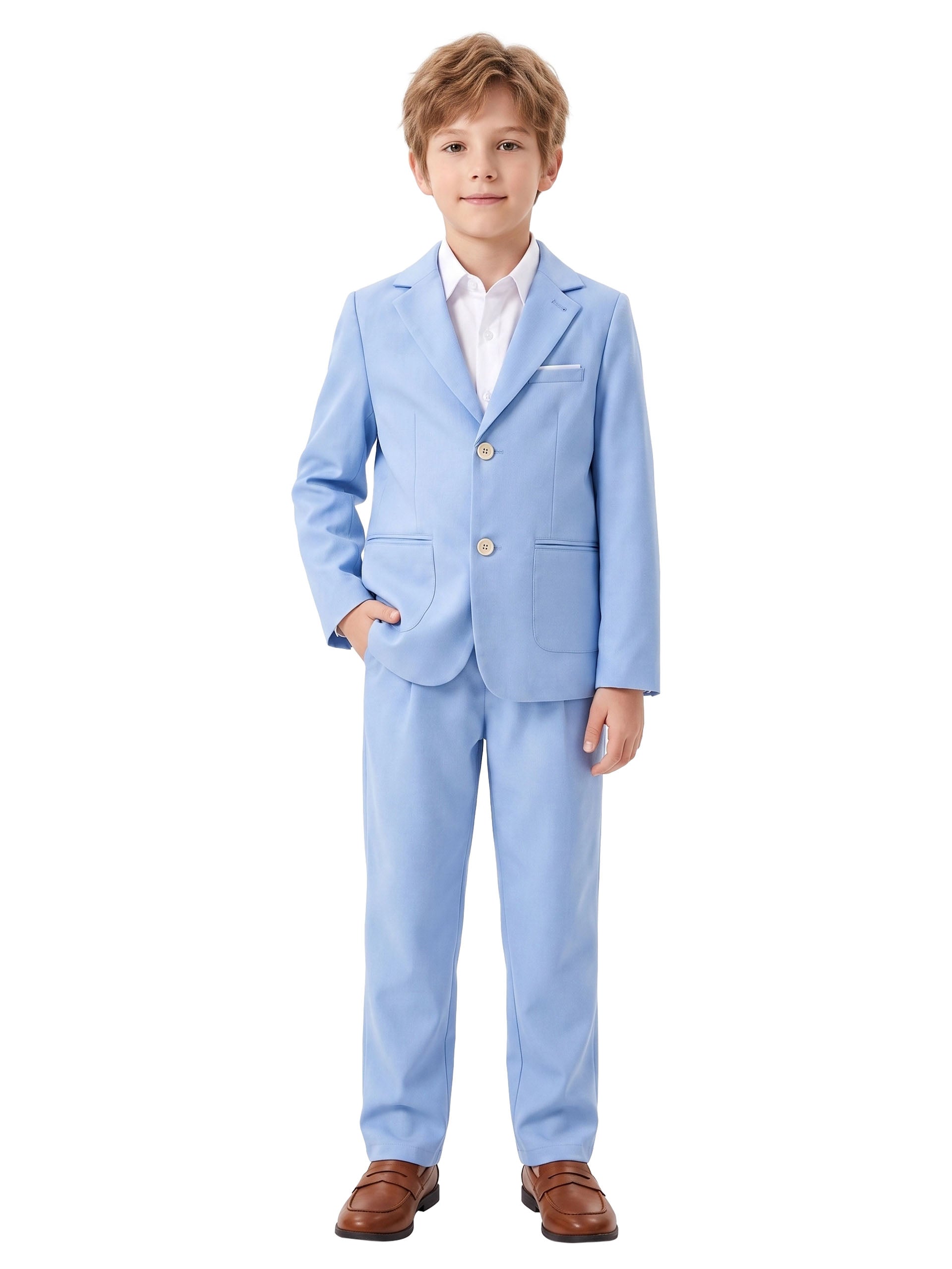 Boys Linen Suit Slim Fit Kids Lightweight Suit