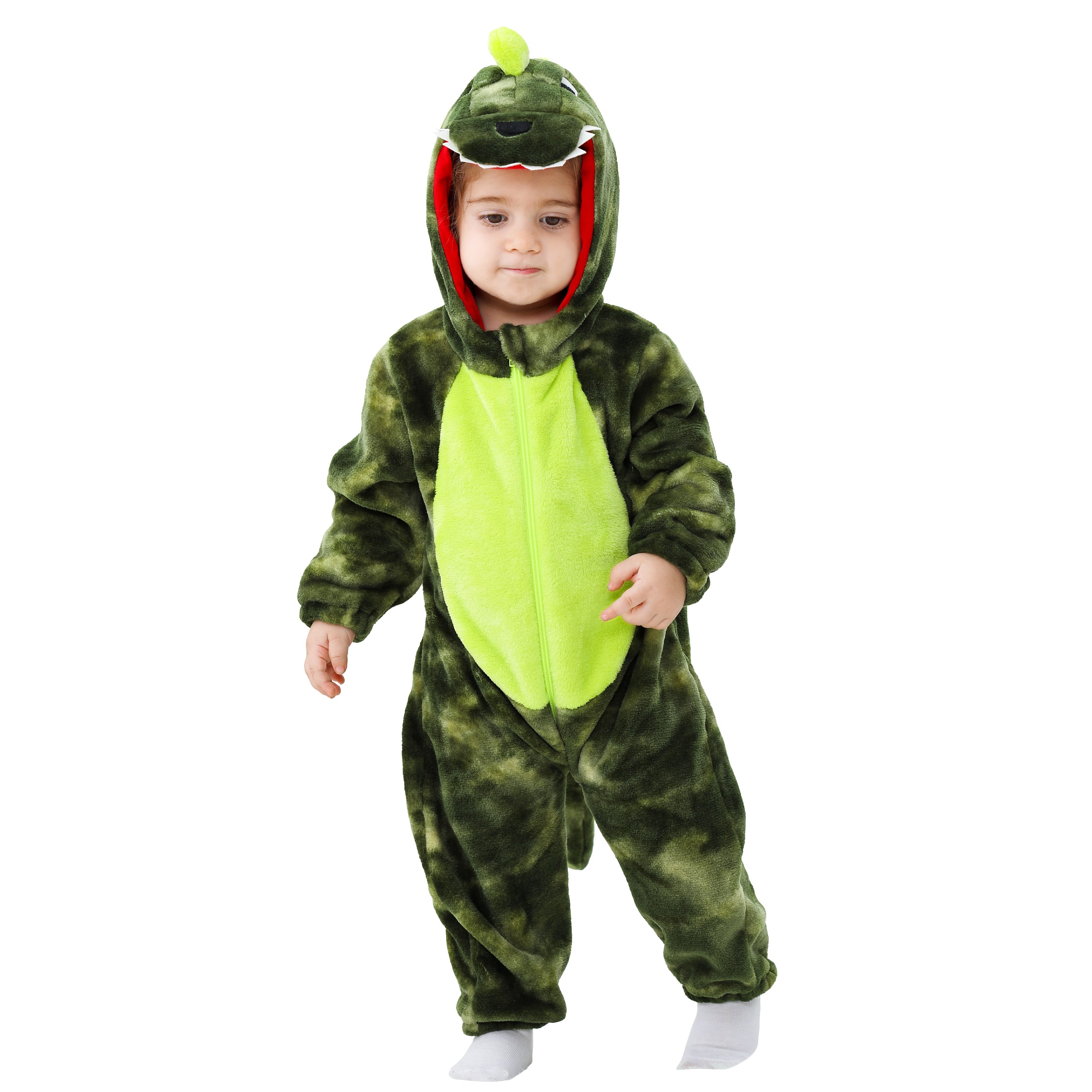 LOLANTA Unisex Baby’s Onesie Hooded Flannel Romper Costume