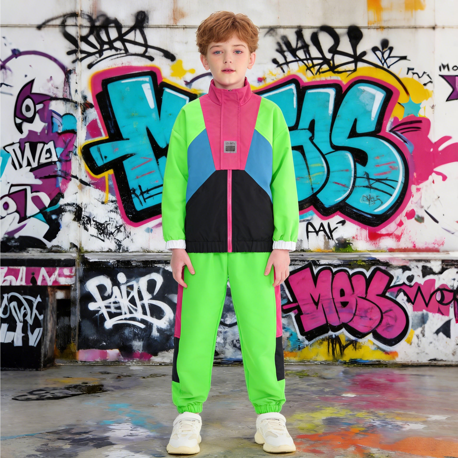 Unisex Kid's Jacket Track Pants Hip Pop Streetwear Jogger Set