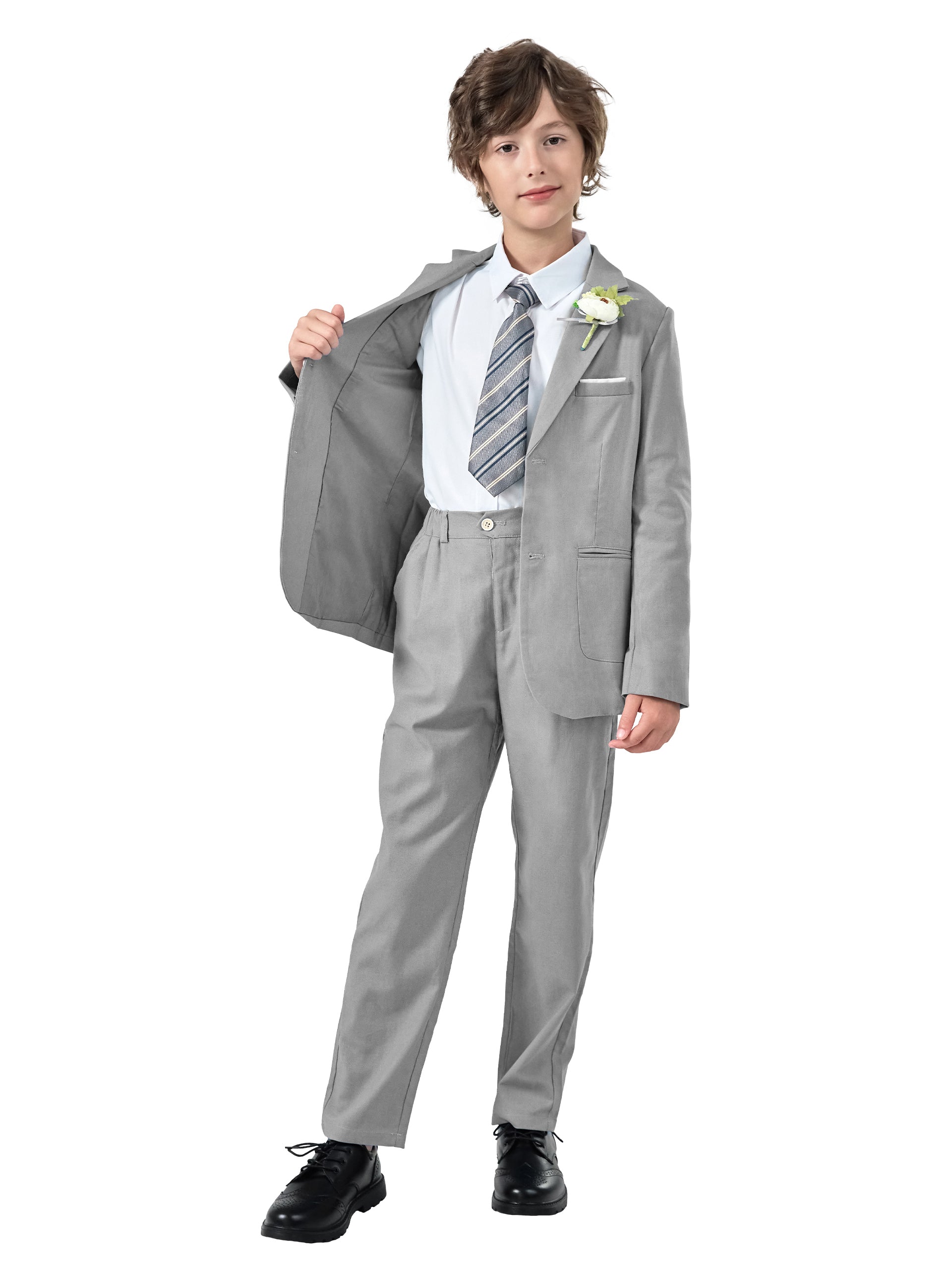 Boys Linen Suit Slim Fit Kids Lightweight Suit