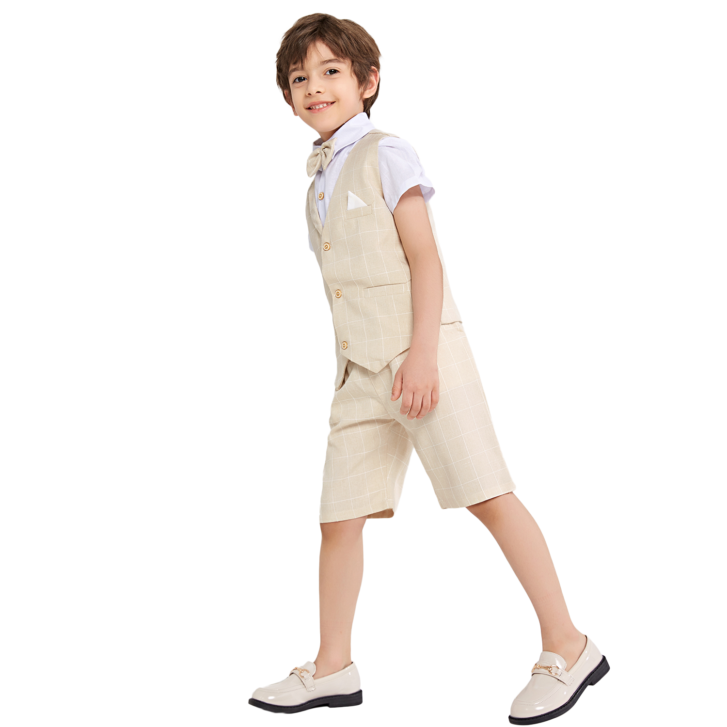 Boy Vest Short Sleeve Summer Formal Business Suit