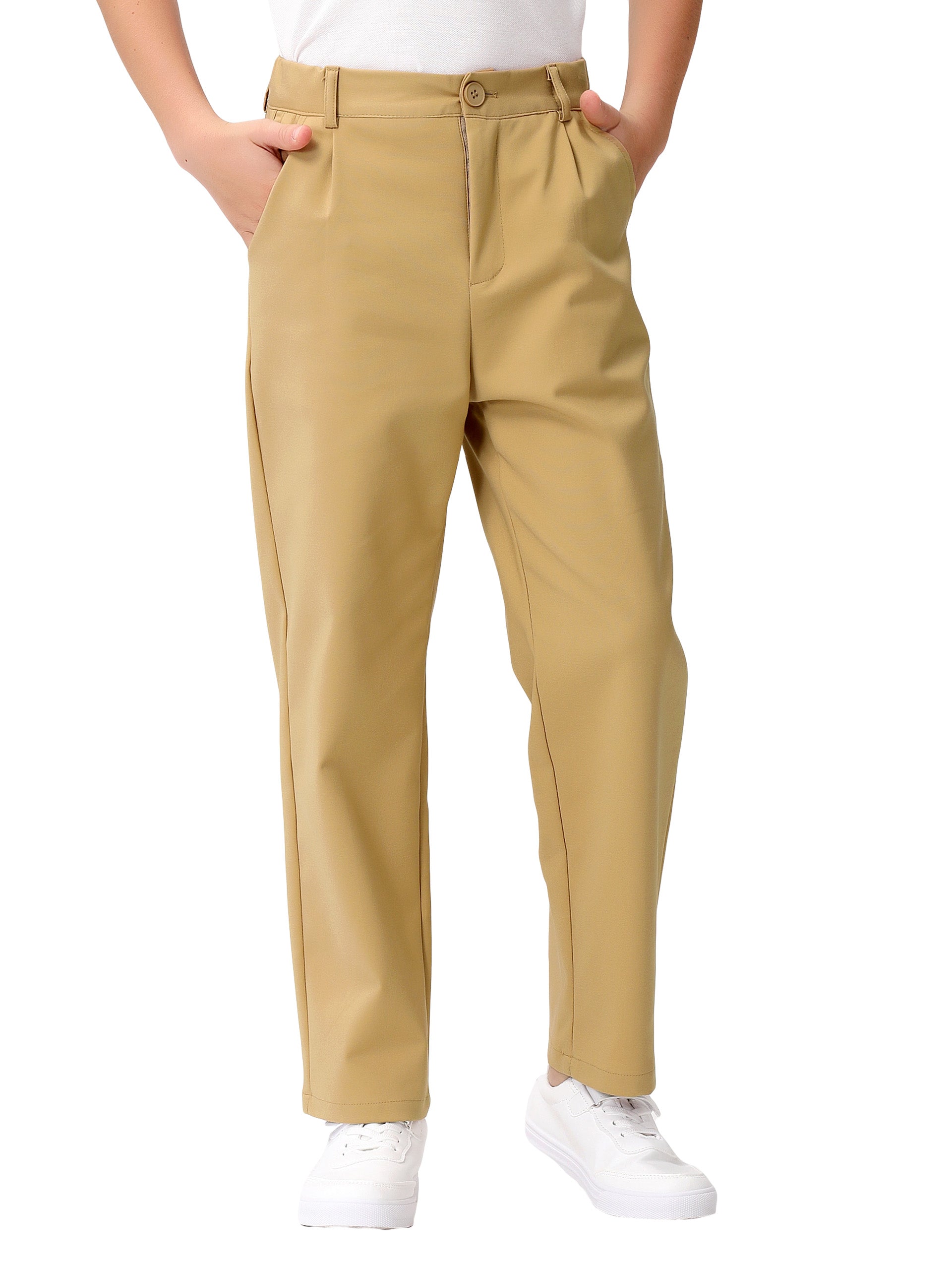 Boys Golf Dress Pants, Athletic Stretch Quick Dry Uniform Chino