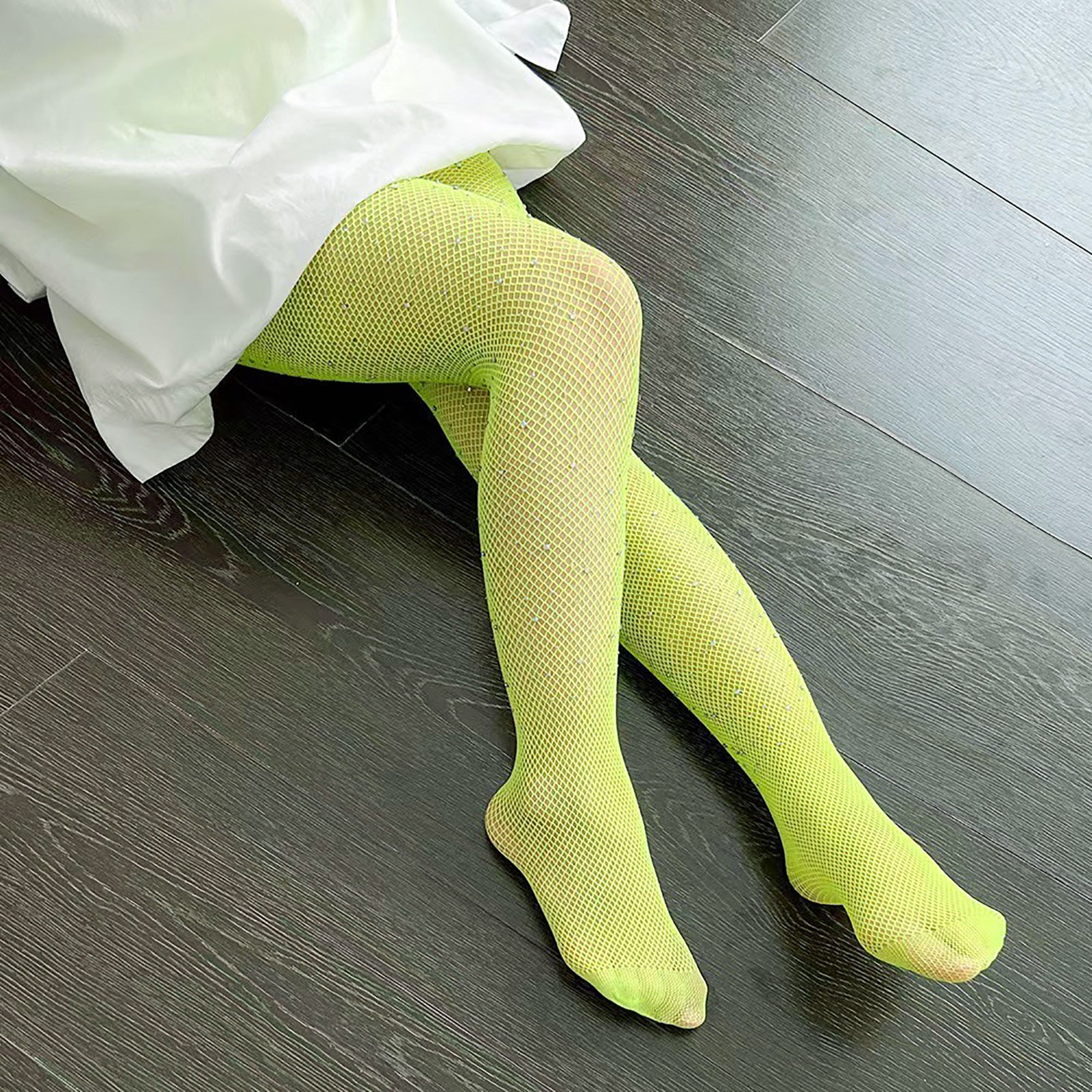 Girls Sparkle Tights 2 Pack Fishnet Rhinestone Stockings for Kids