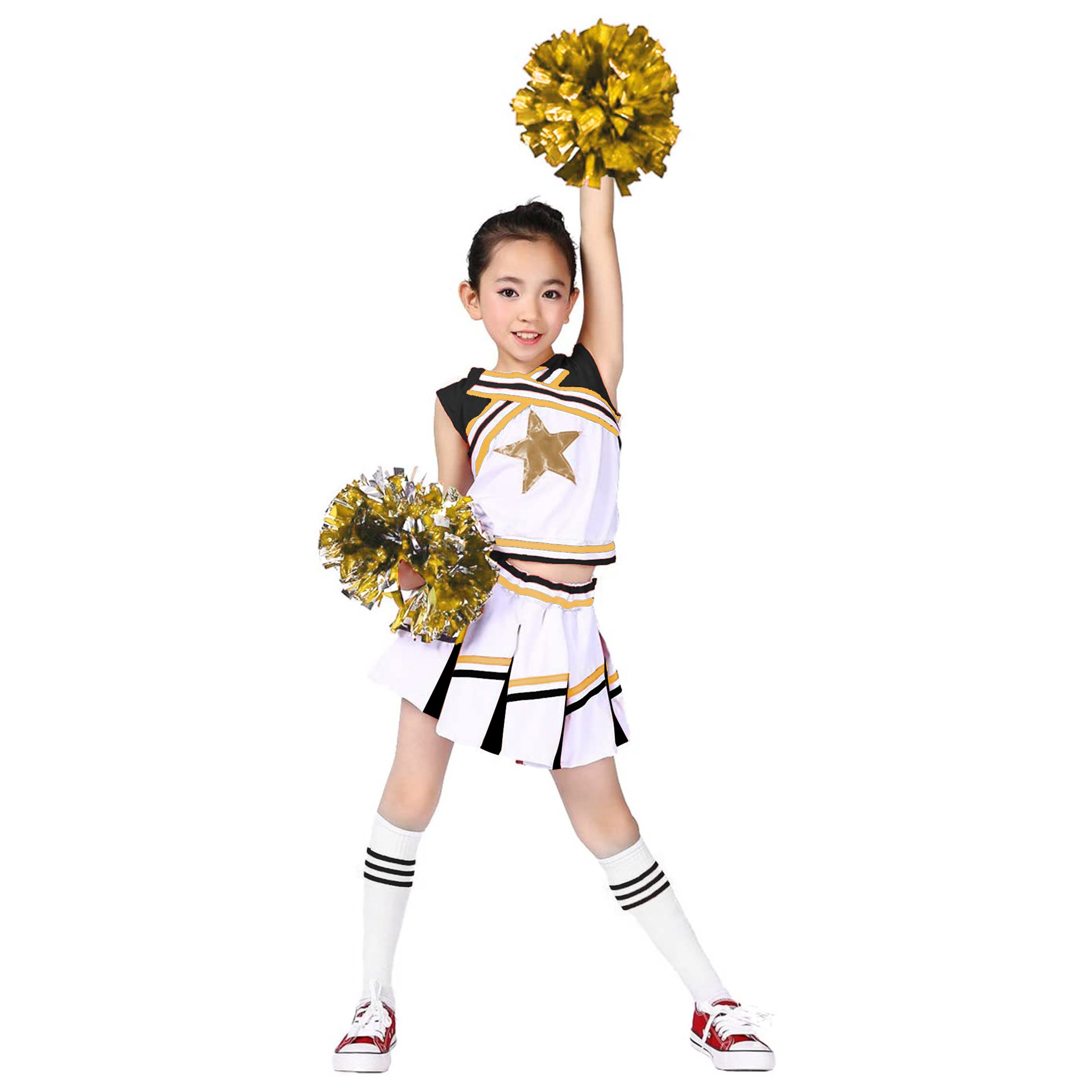 [VIP]Girl's Cheering Squad Costume Match Pom Poms  Socks