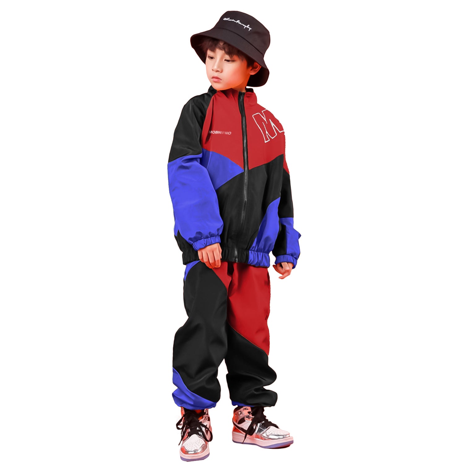 Unisex Kid's Jacket Track Pants Hip Pop Streetwear Jogger Set