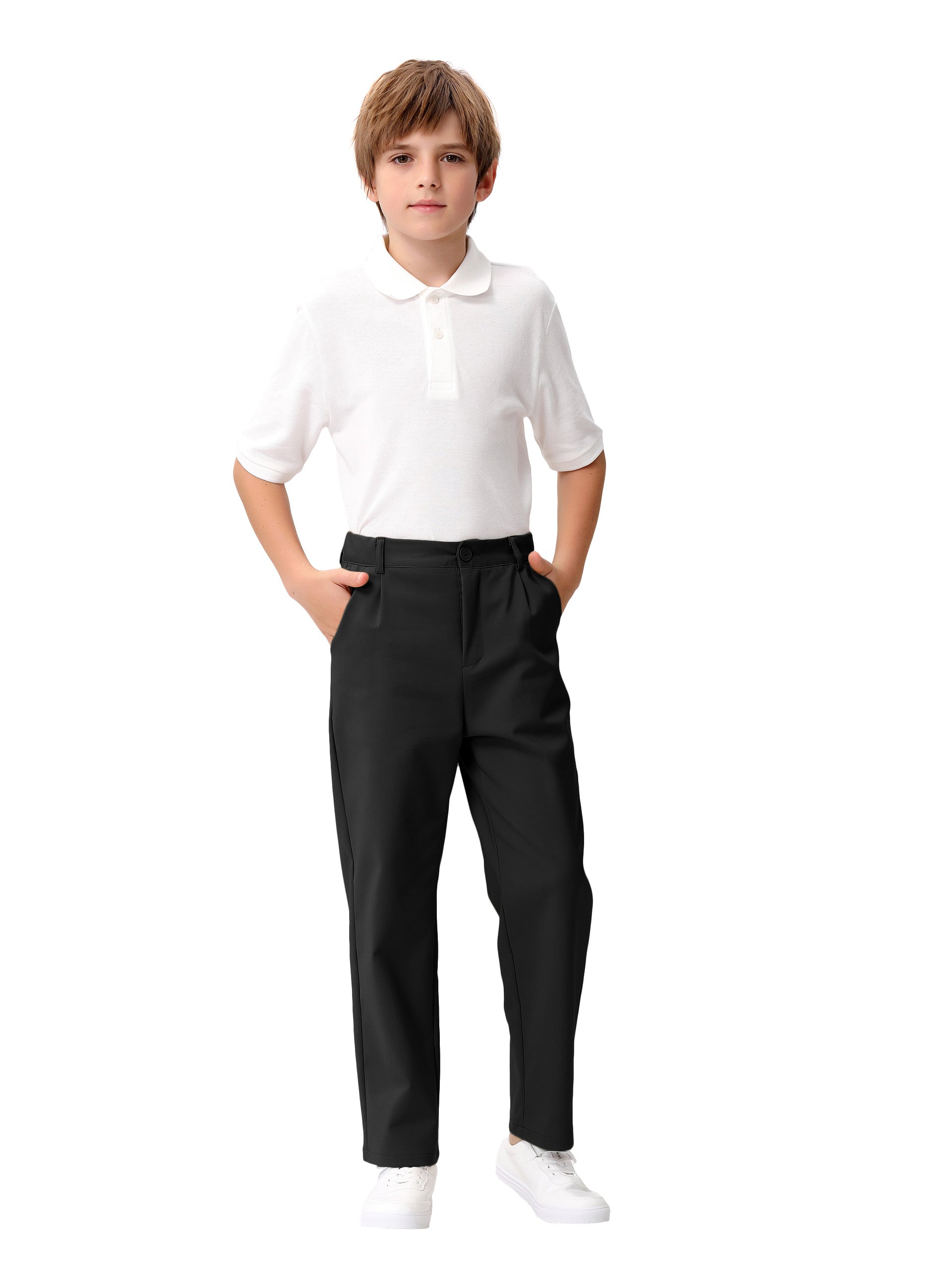 Boys Golf Dress Pants, Athletic Stretch Quick Dry Uniform Chino