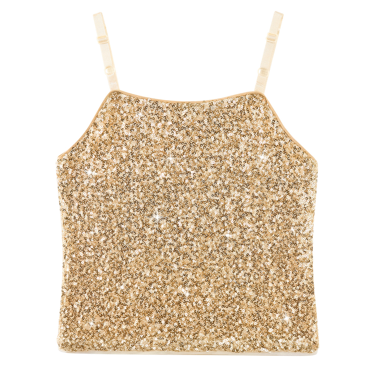 Girls Sequin Tank Tops Sparkly Camisole Stretchy Dance Shirt