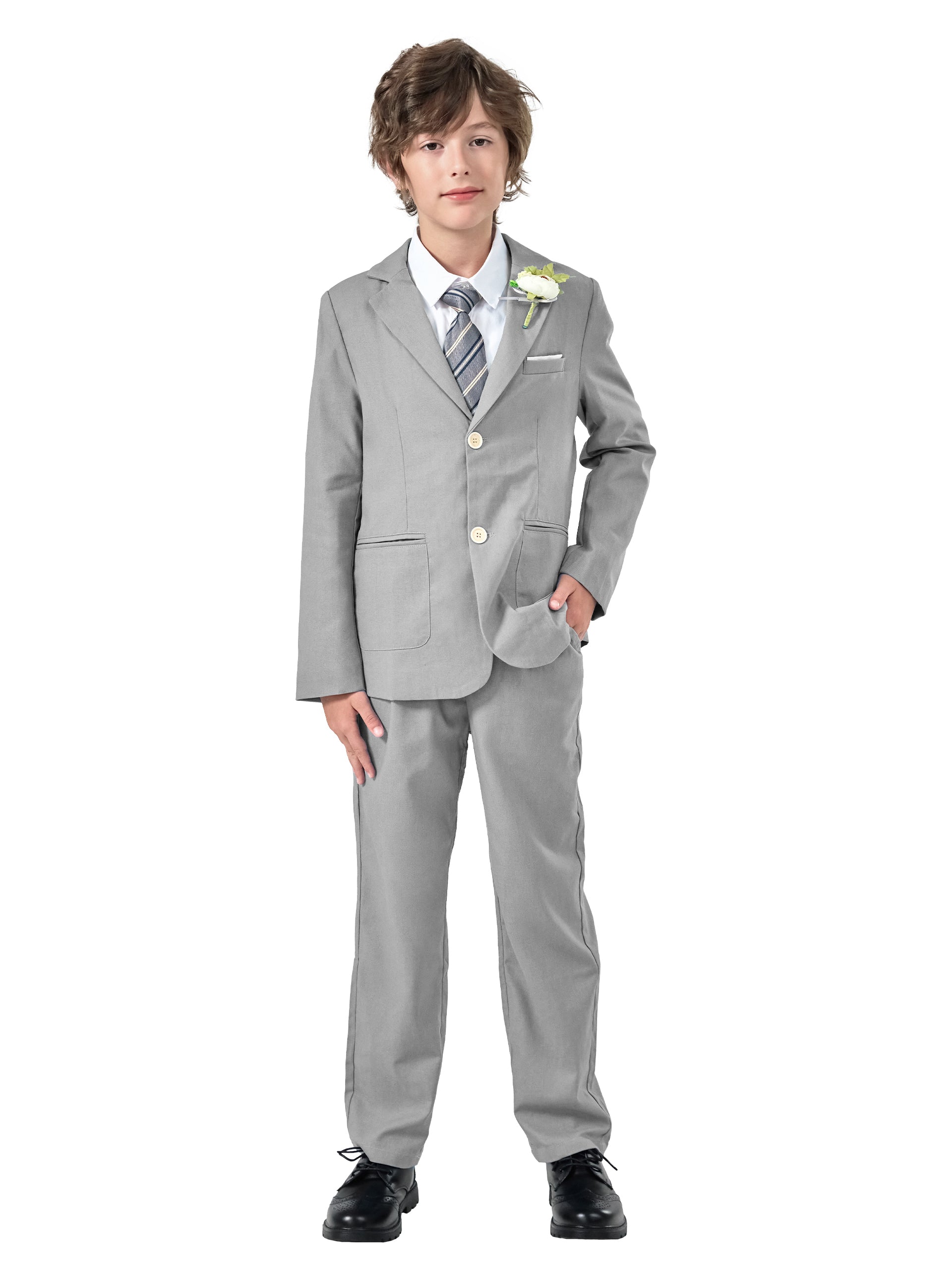 Boys Linen Suit Slim Fit Kids Lightweight Suit