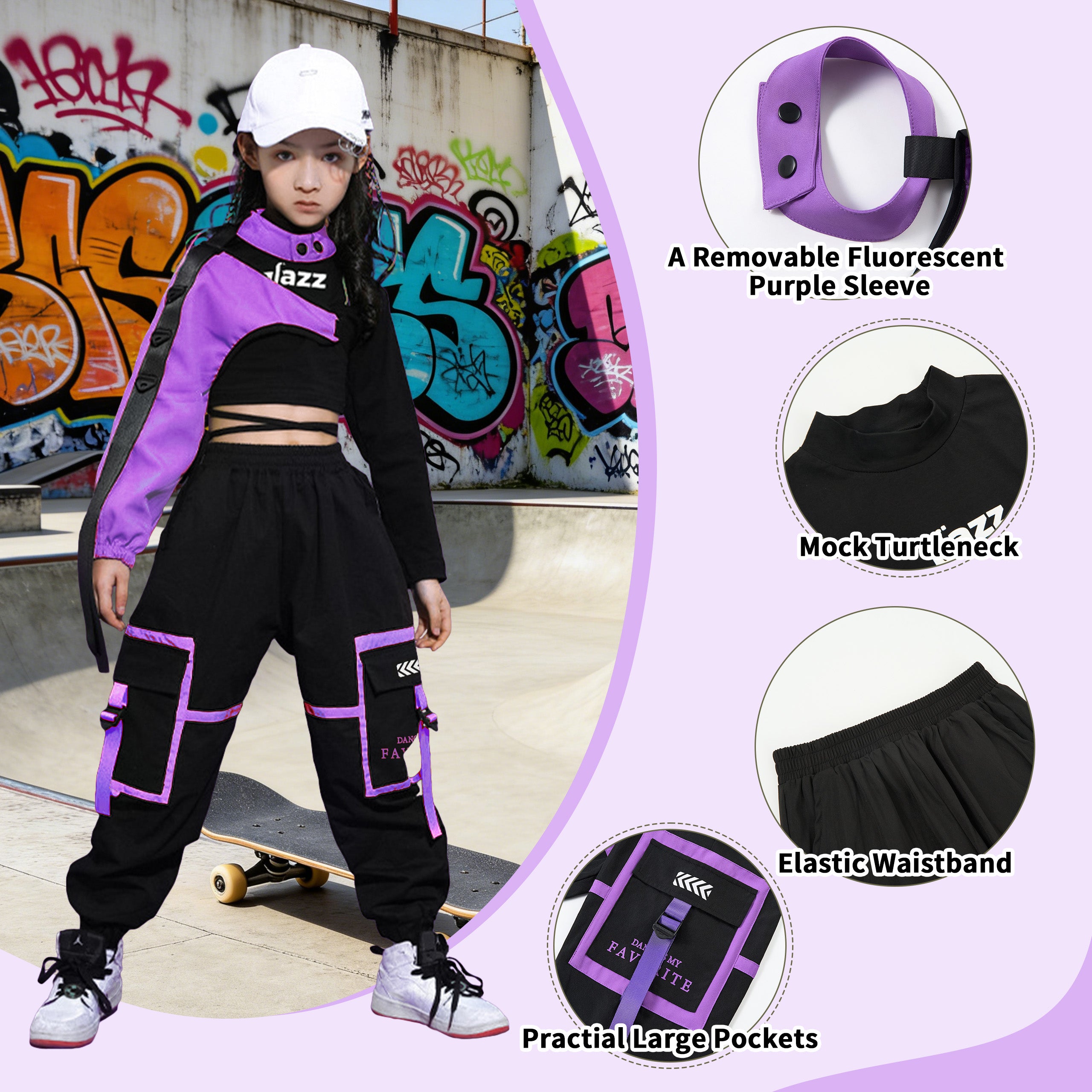 [VIP] Mädchen Team Stage Fashion Crop Top Hose Hip Pop Dance Sets