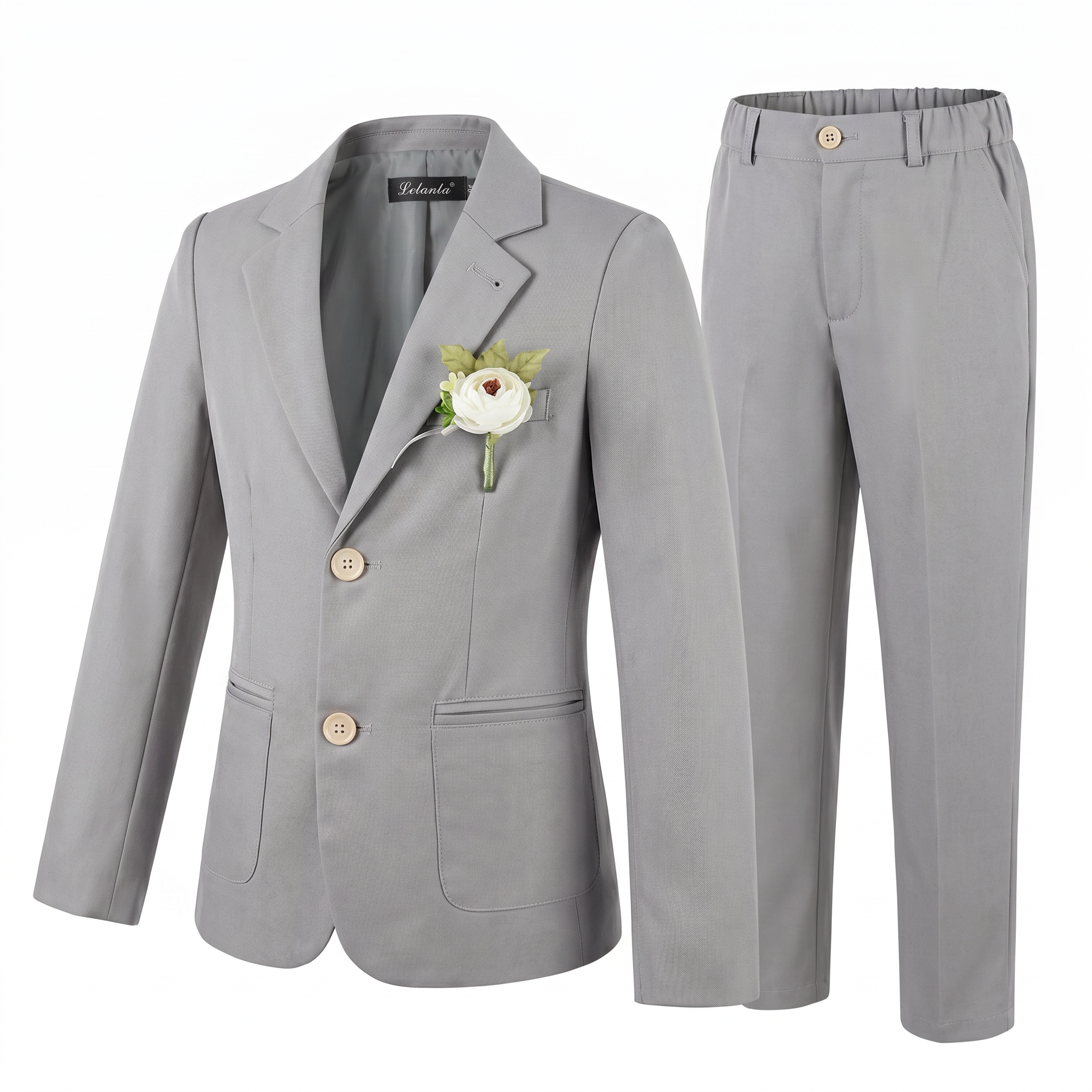 Boys Linen Suit Slim Fit Kids Lightweight Suit