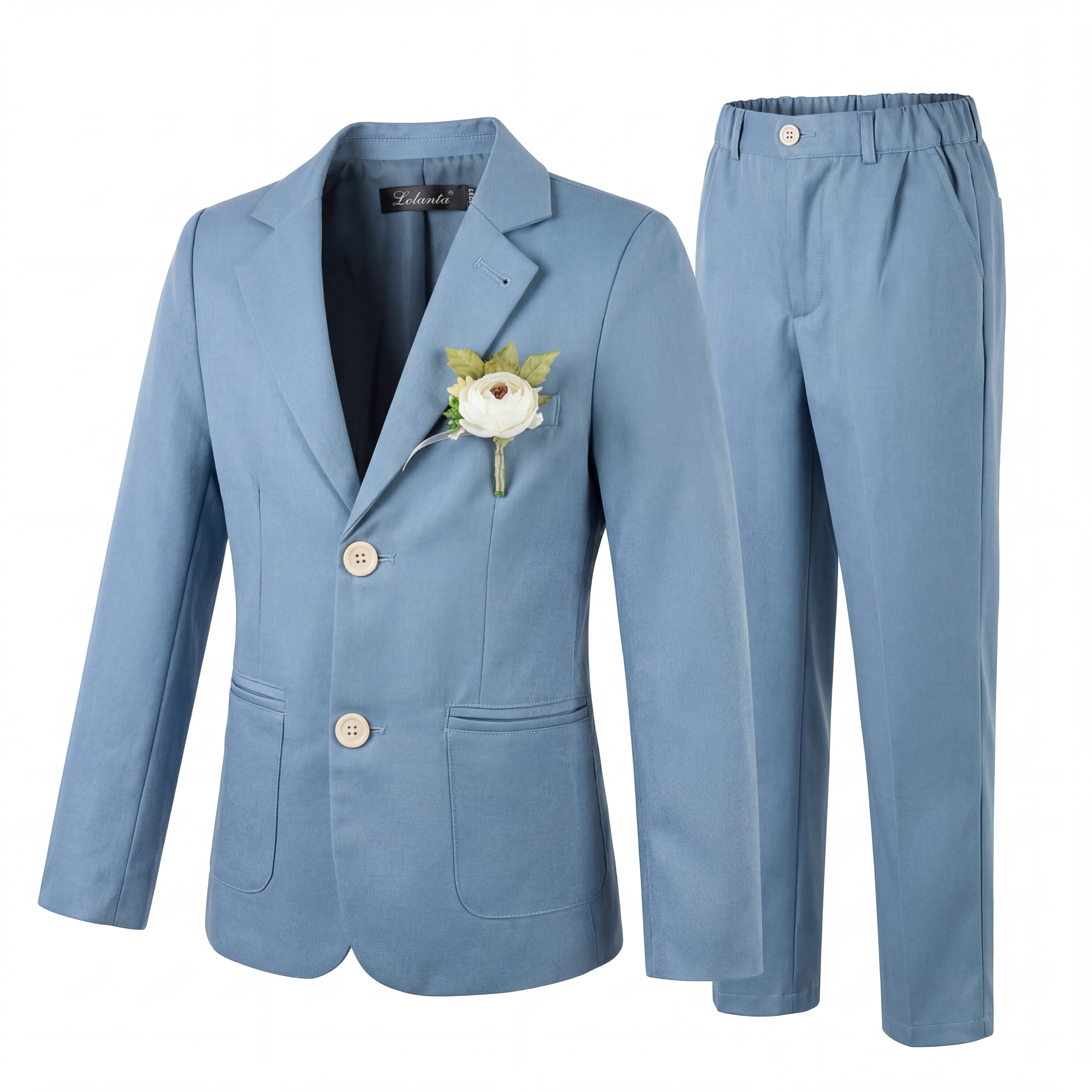 Boys Linen Suit Slim Fit Kids Lightweight Suit