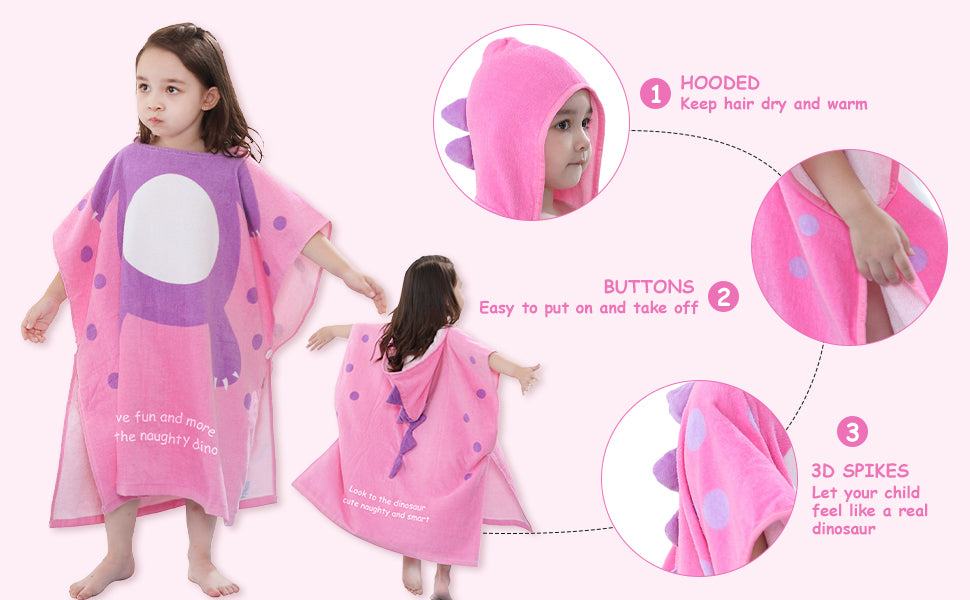 Boys Girls Hooded Bath Towel