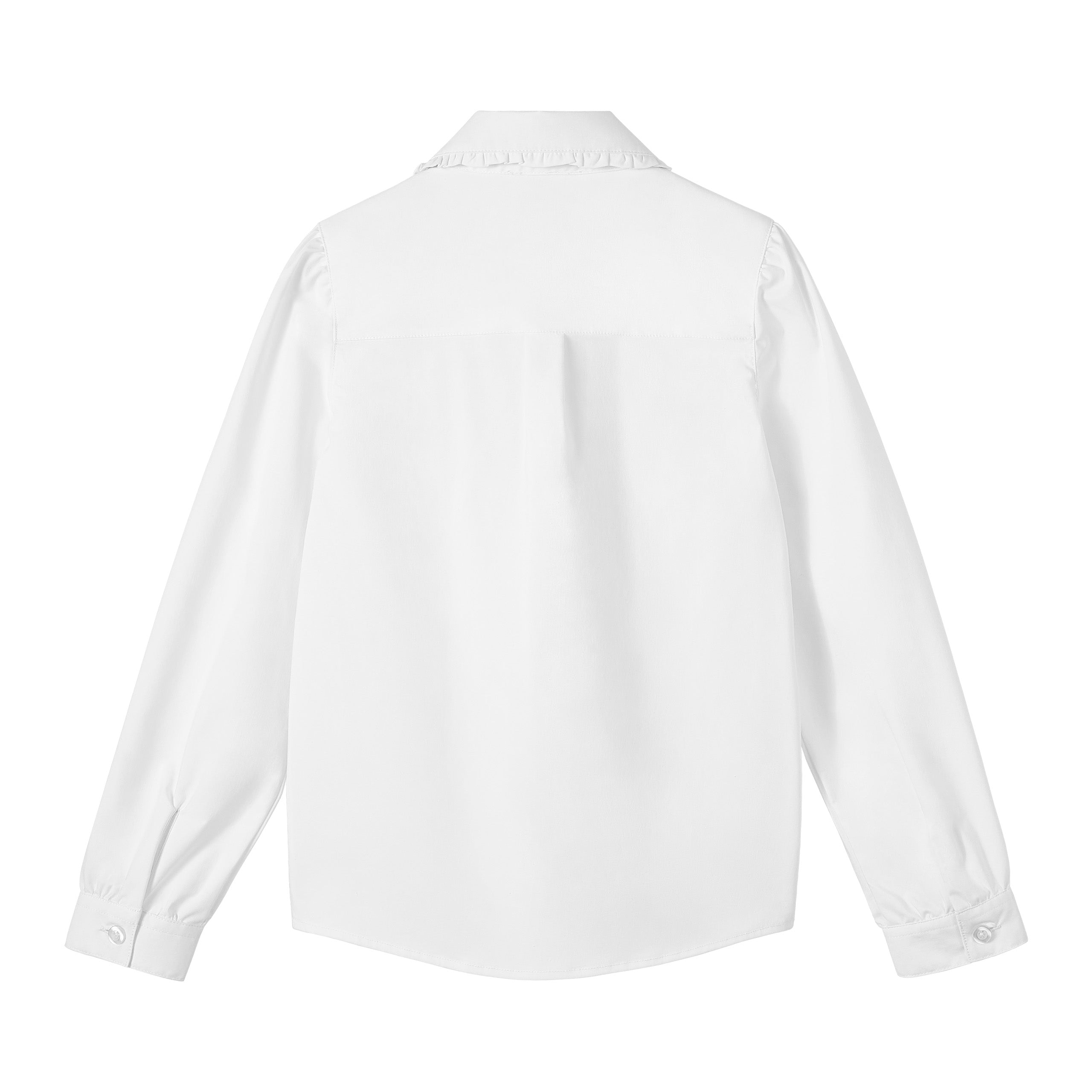 Girls Long Sleeve Uniform Shirt Blouse with Peter Pan Collar