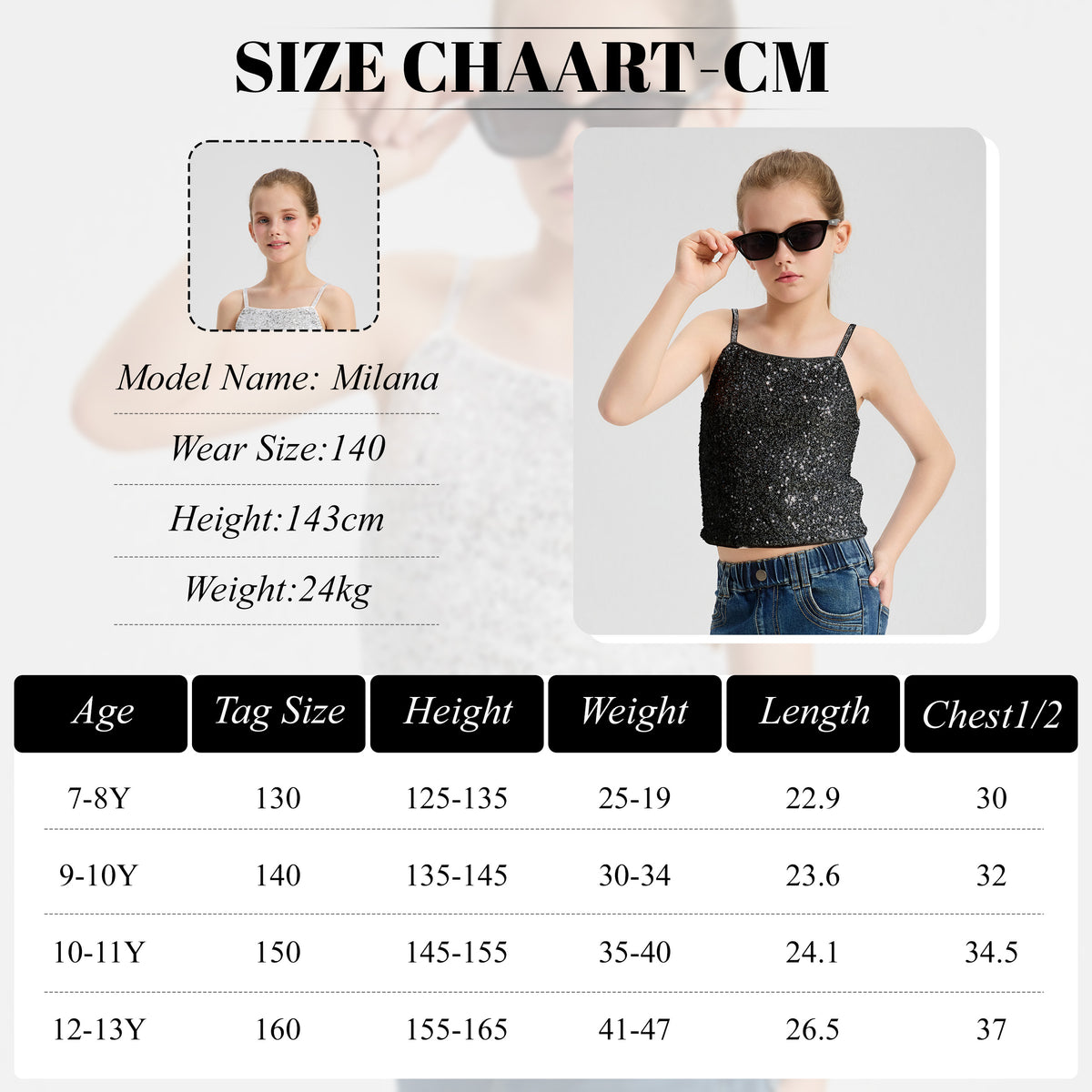 Girls Sequin Tank Tops Sparkly Camisole Stretchy Dance Shirt
