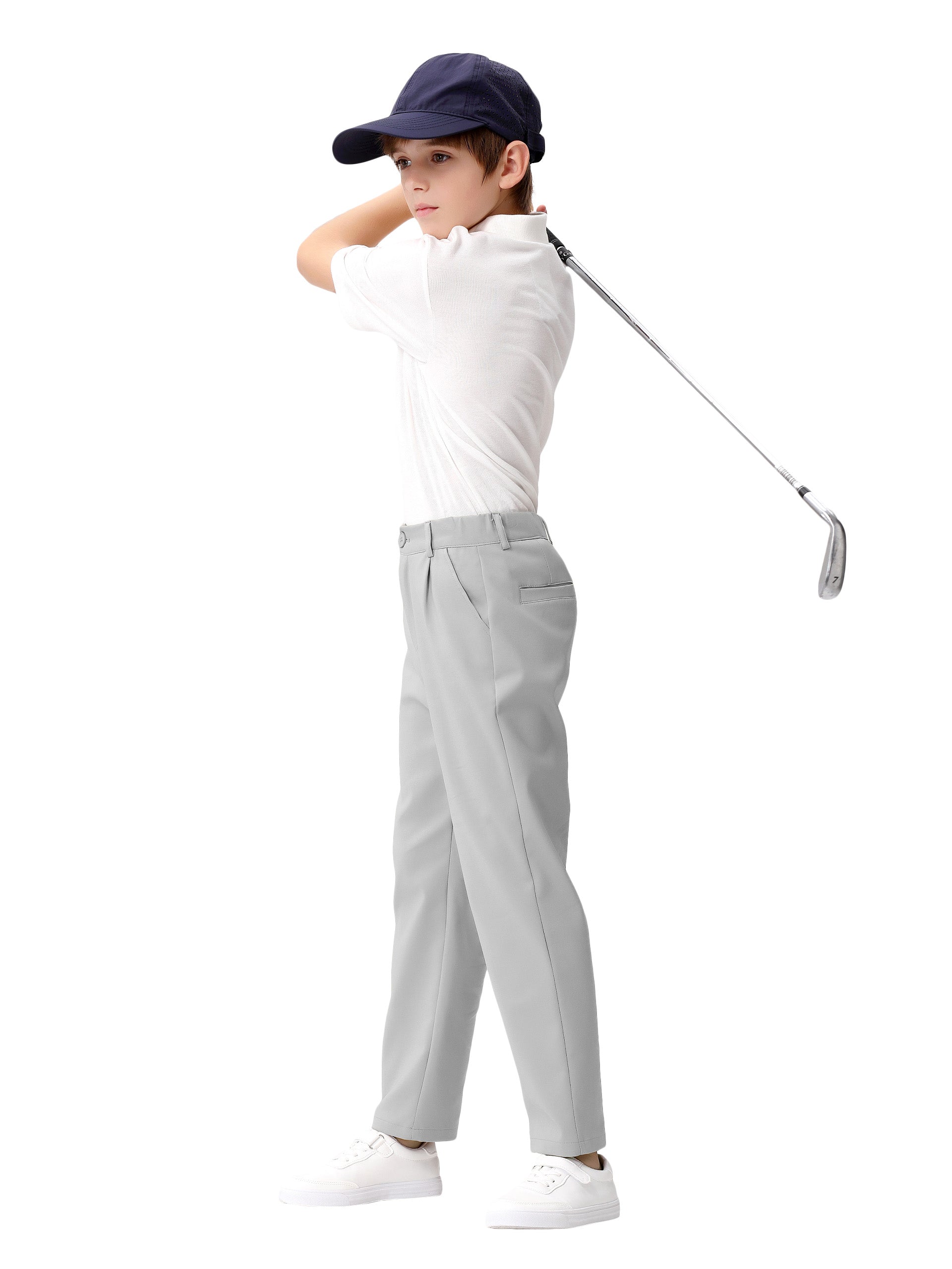 Boys Golf Dress Pants, Athletic Stretch Quick Dry Uniform Chino