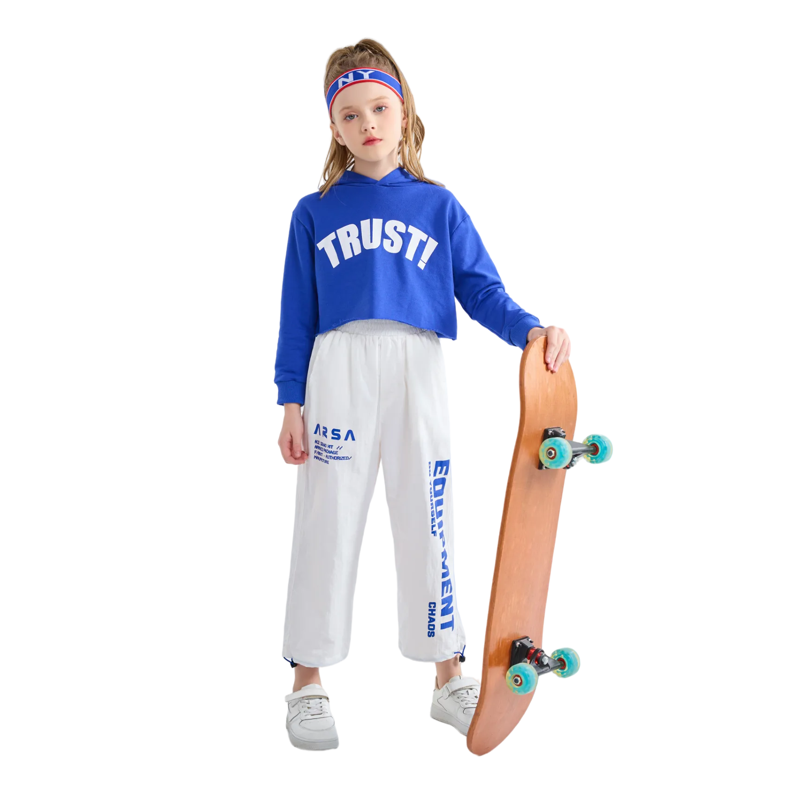 [VIP]Girls Hip Hop Cropped Hoodie Joggers Party Clothes Set