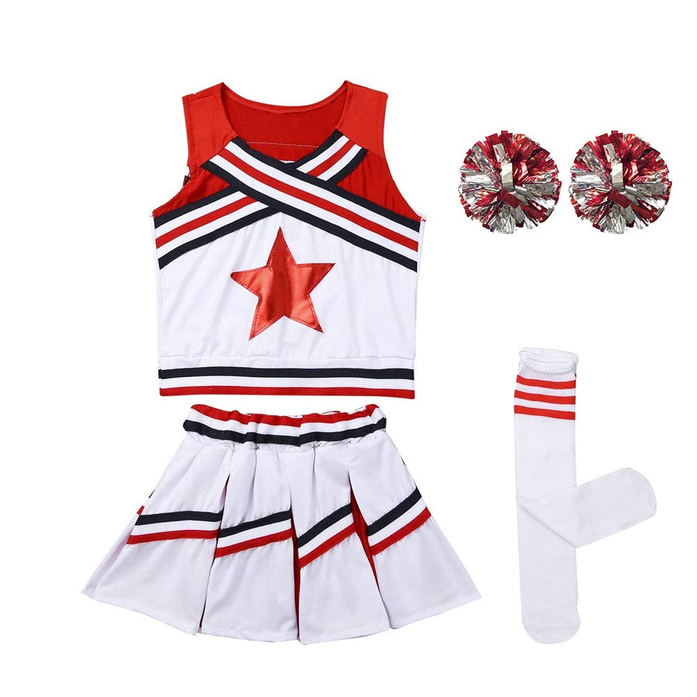 [VIP]Girl's Cheering Squad Costume Match Pom Poms  Socks