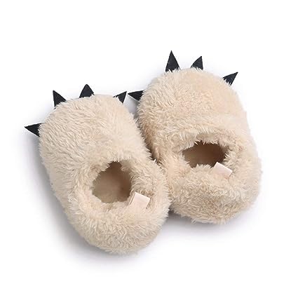LOLANTA Baby Boys Girls Soft Plush Slippers Bear Animal Infant Crib Shoes