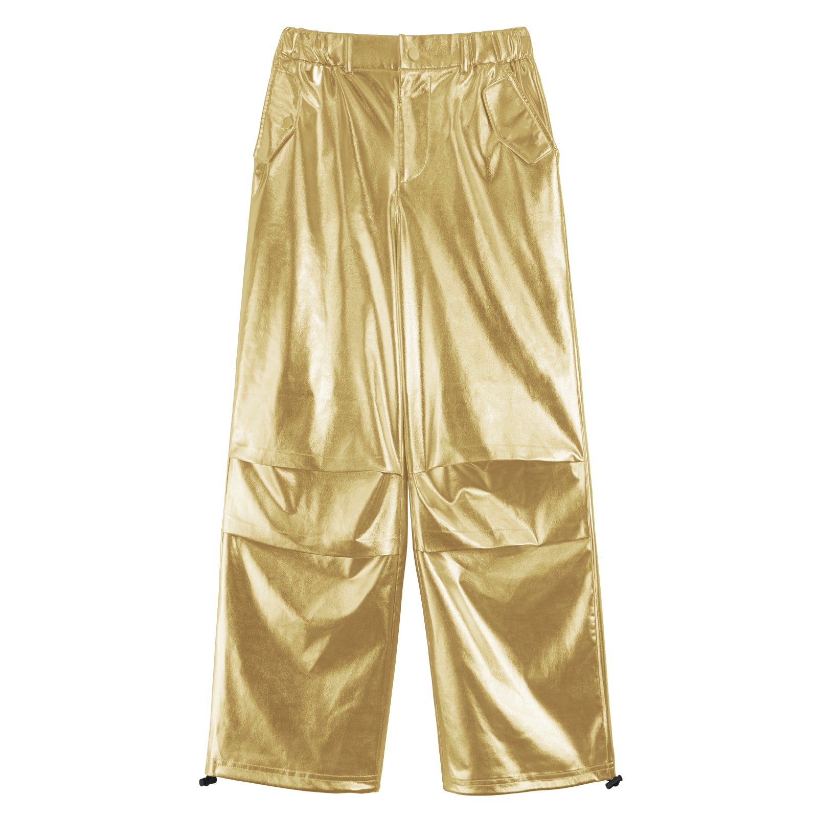 Girls Metallic Jogger Pants Shiny Jazz Street Hip Hip Dance Pants