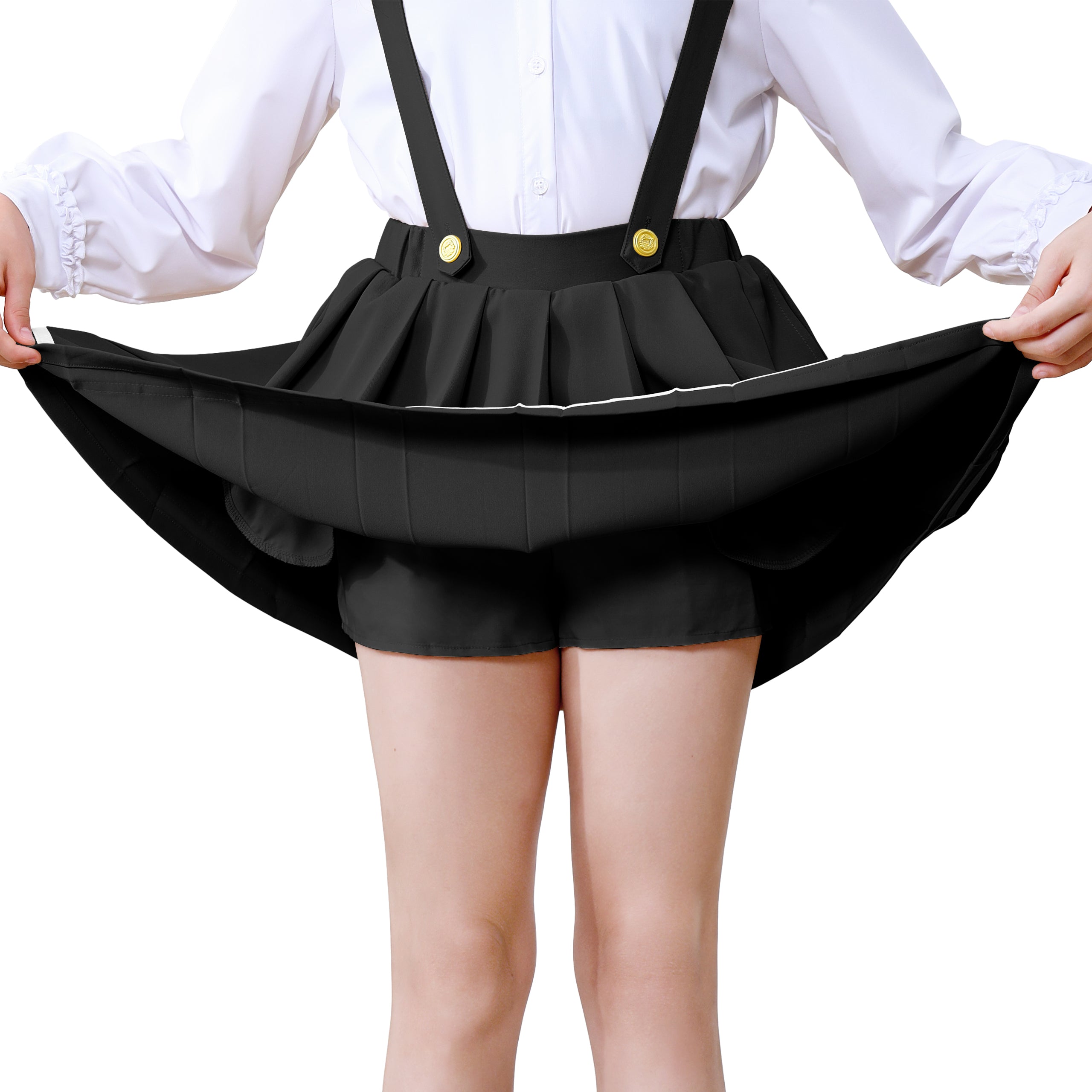 Girls Suspender Skirts Kids Formal Pleated Skort