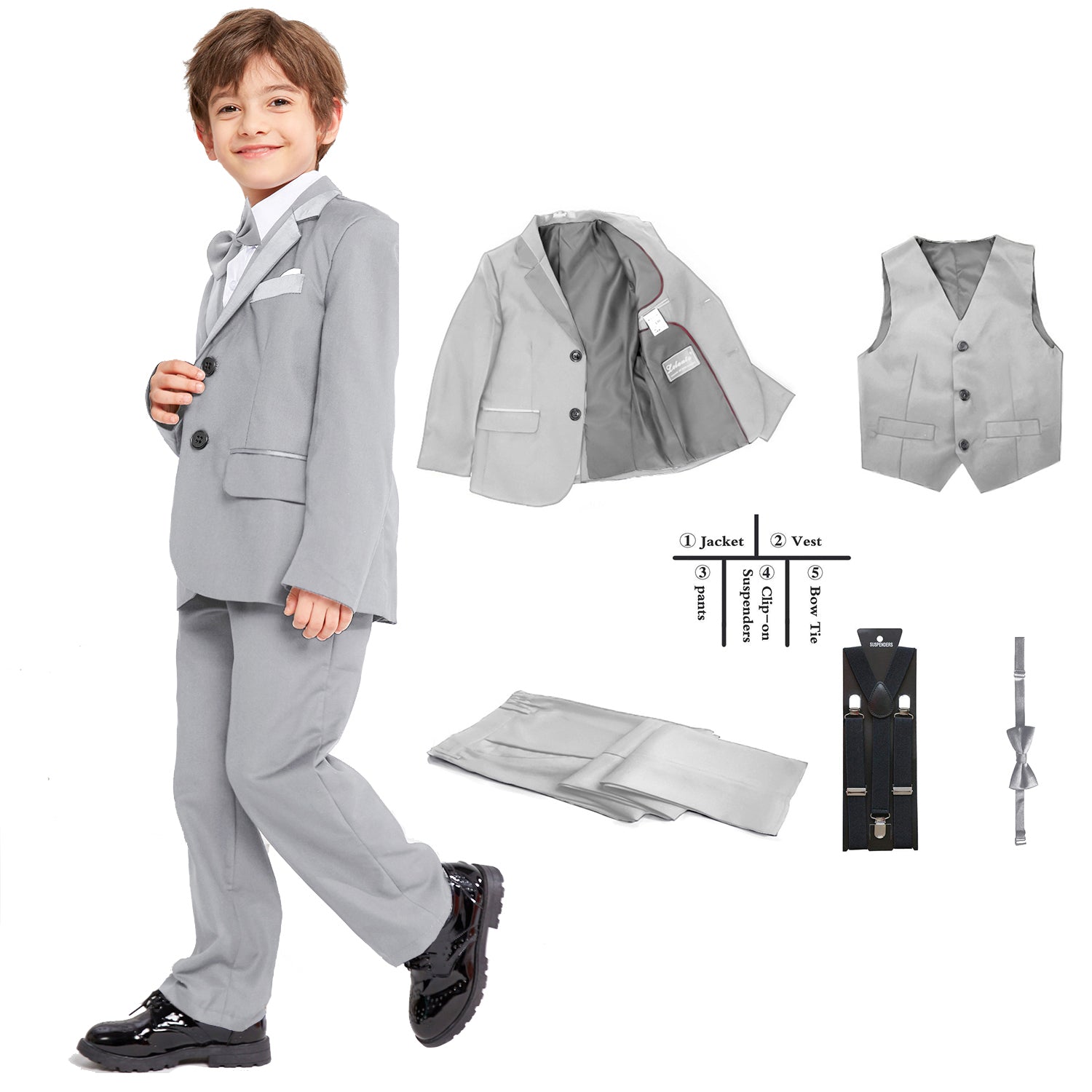 Boy's Business Performance Formal Suit Solid Color Party Wedding