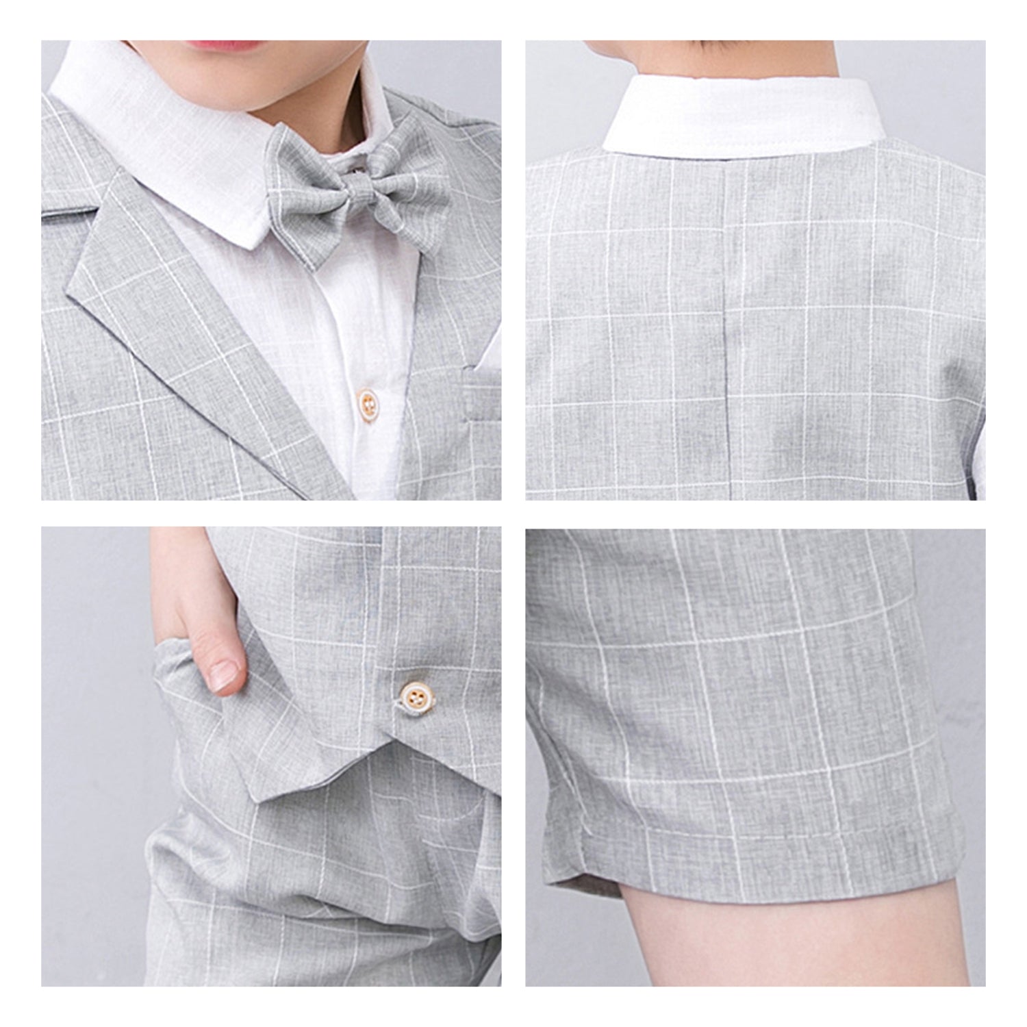 Boy Vest Short Sleeve Summer Formal Business Suit