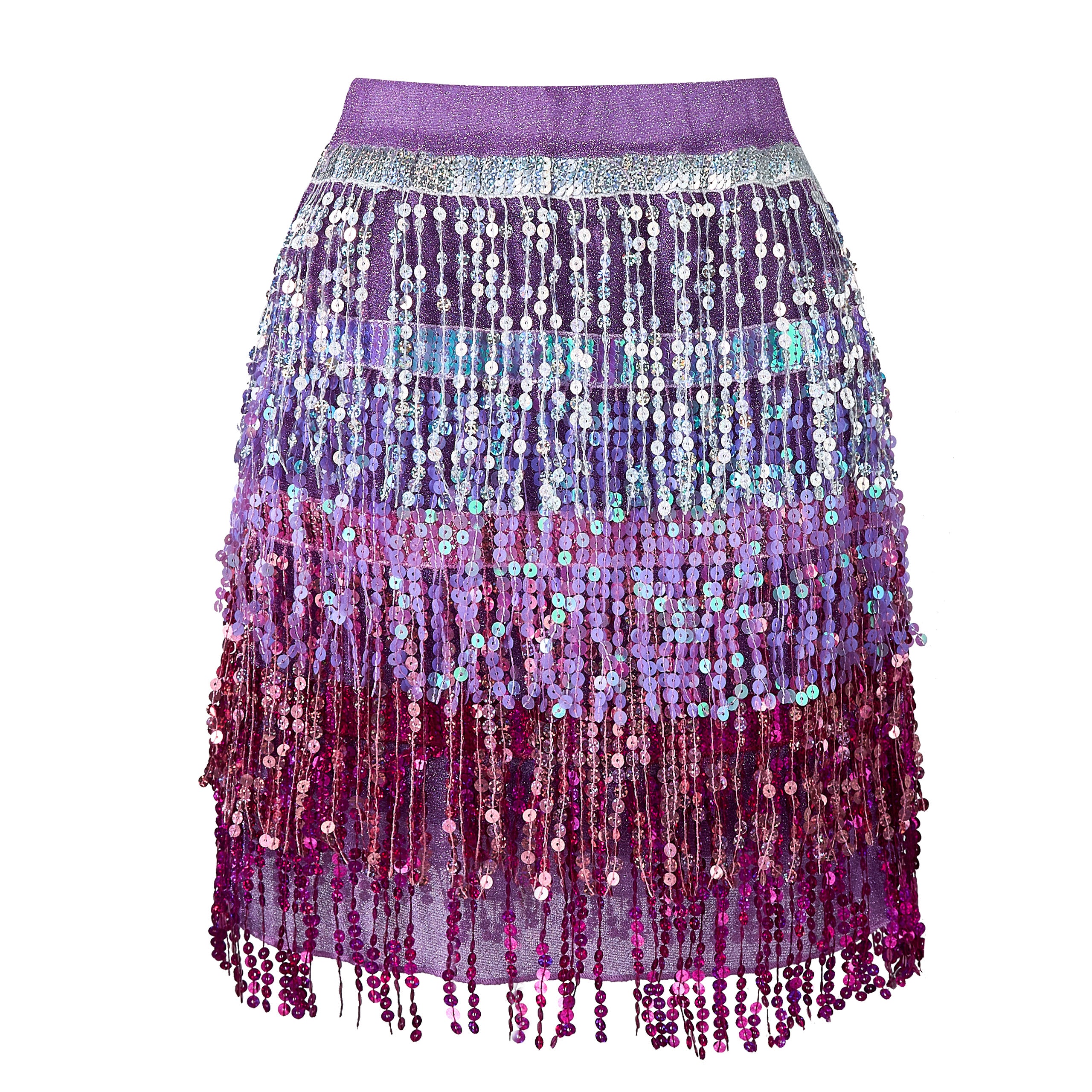 Girls Sequin Fringe Skirts Sparkle