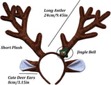 LOLANTA Reindeer Antlers Headbands with Red Nose for Christmas Holiday Parties