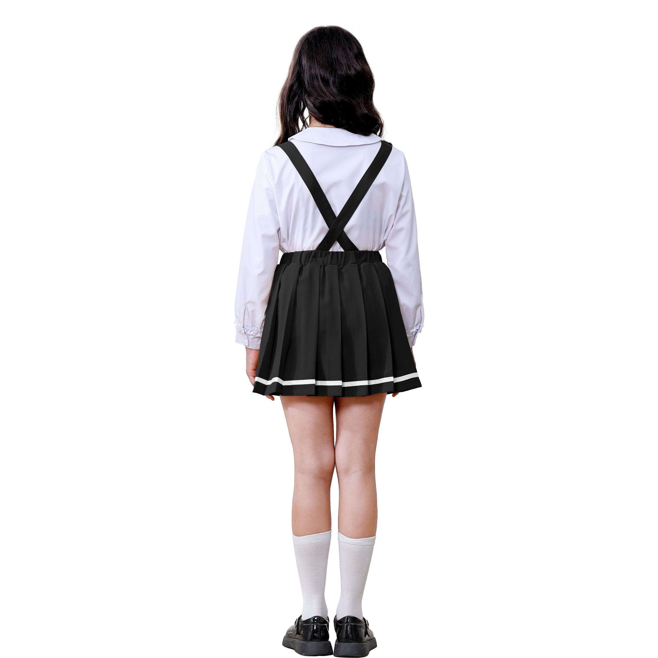Girls Suspender Skirts Kids Formal Pleated Skort