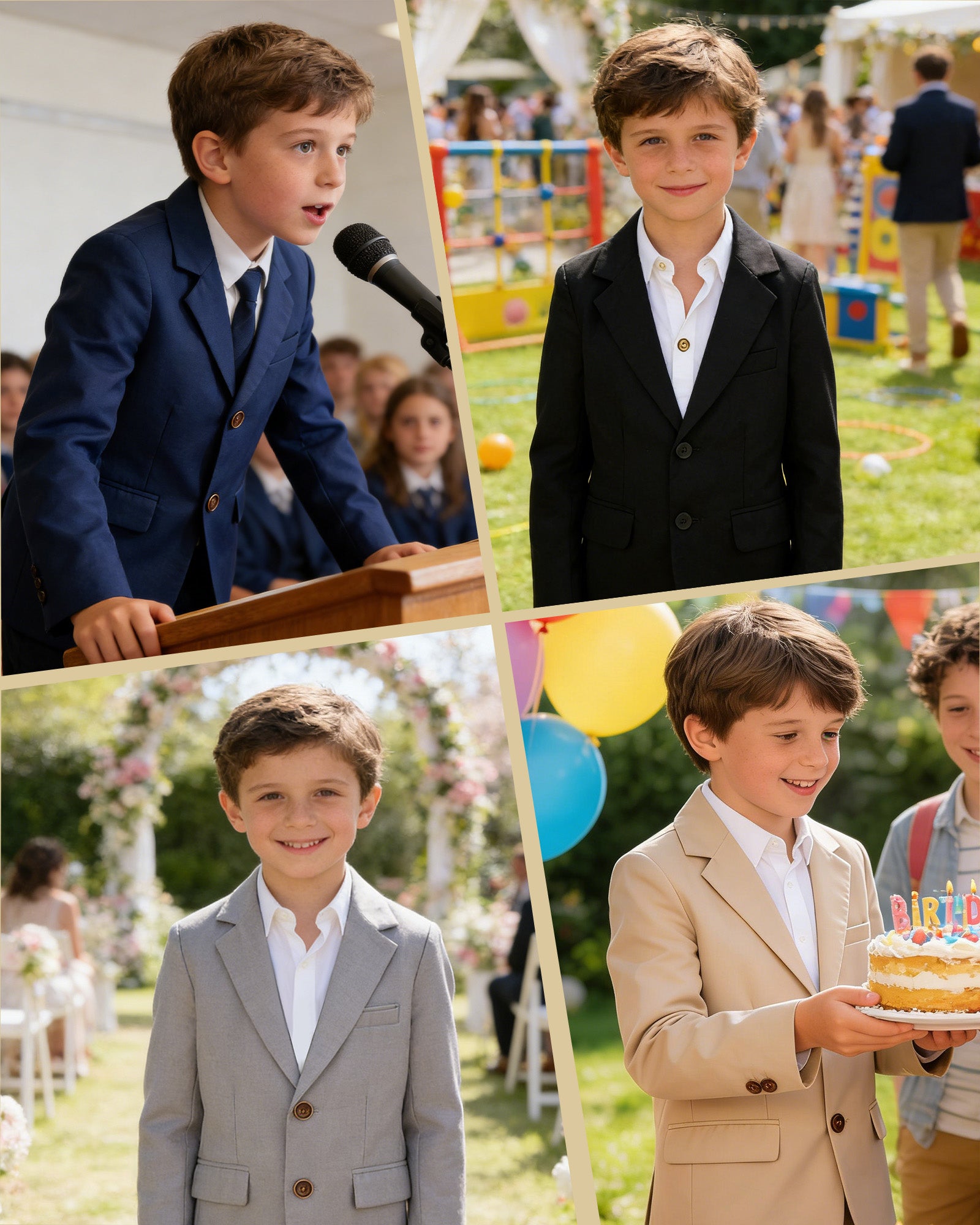 Boys Blazer Kids Suit Jacket Sport Coat