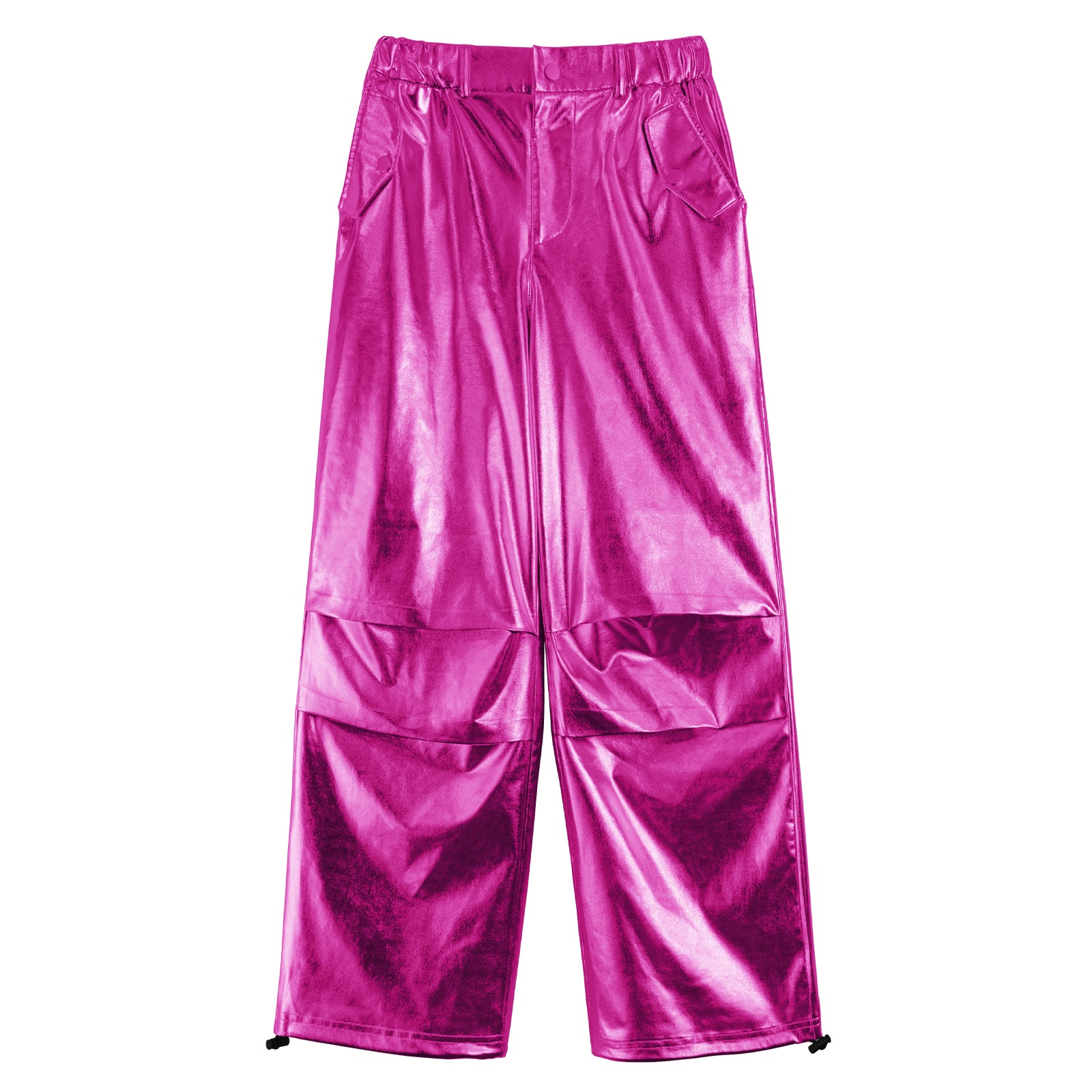 Girls Metallic Jogger Pants Shiny Jazz Street Hip Hip Dance Pants